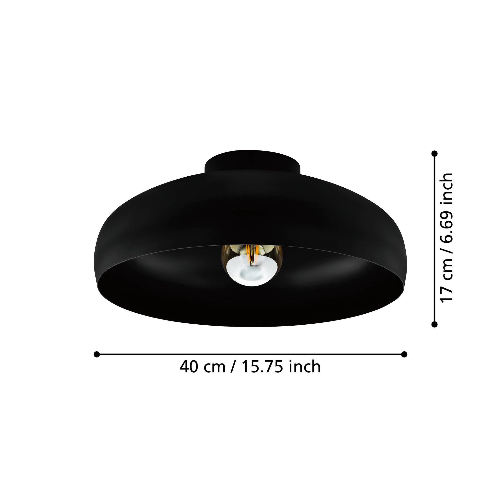 Lustra MOGANO Black 40CM Eglo 40CM Chandeliers