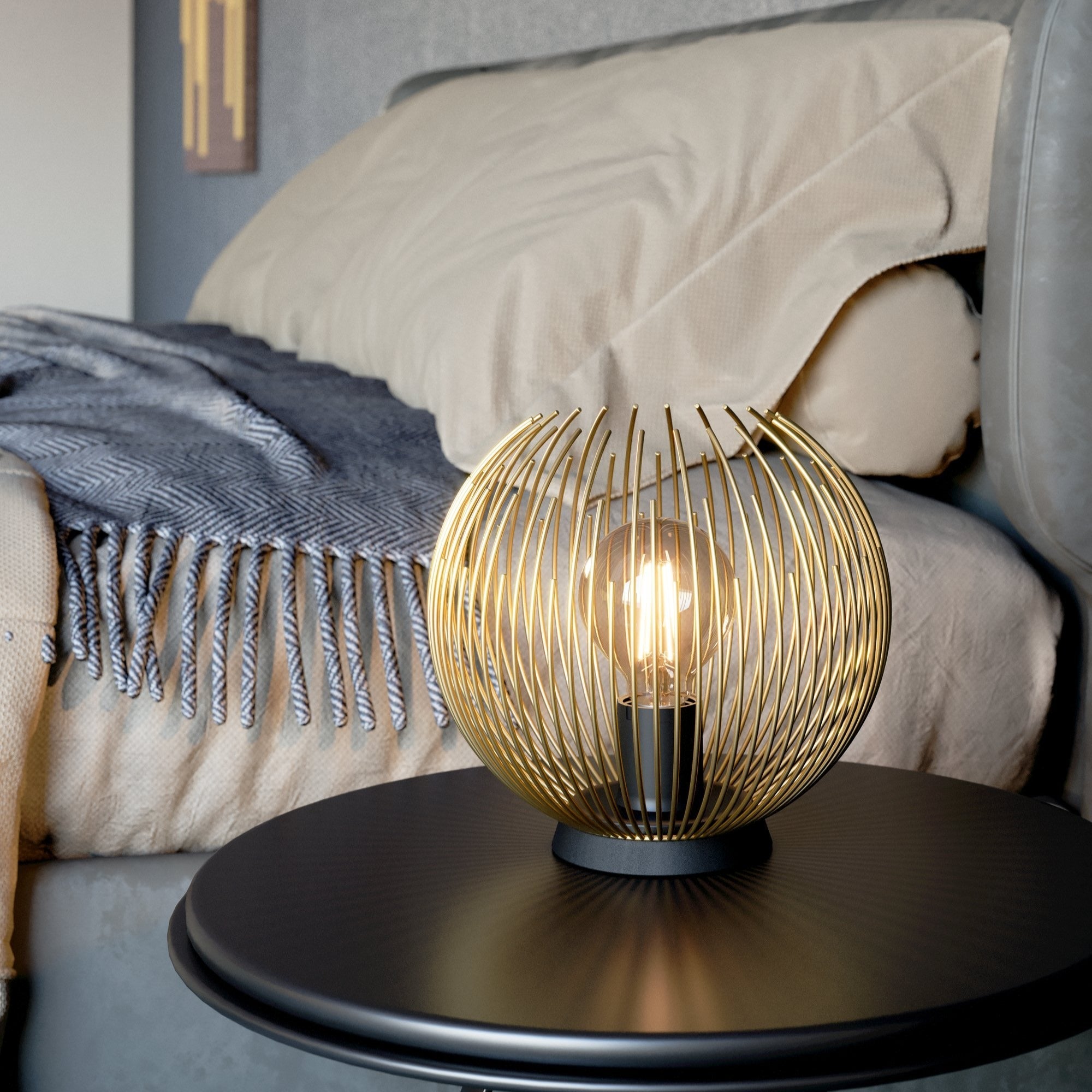 Veioza Decorativa VENEZUELA Black & Gold 23CM VEIOZA DECORATIVA desk lamp