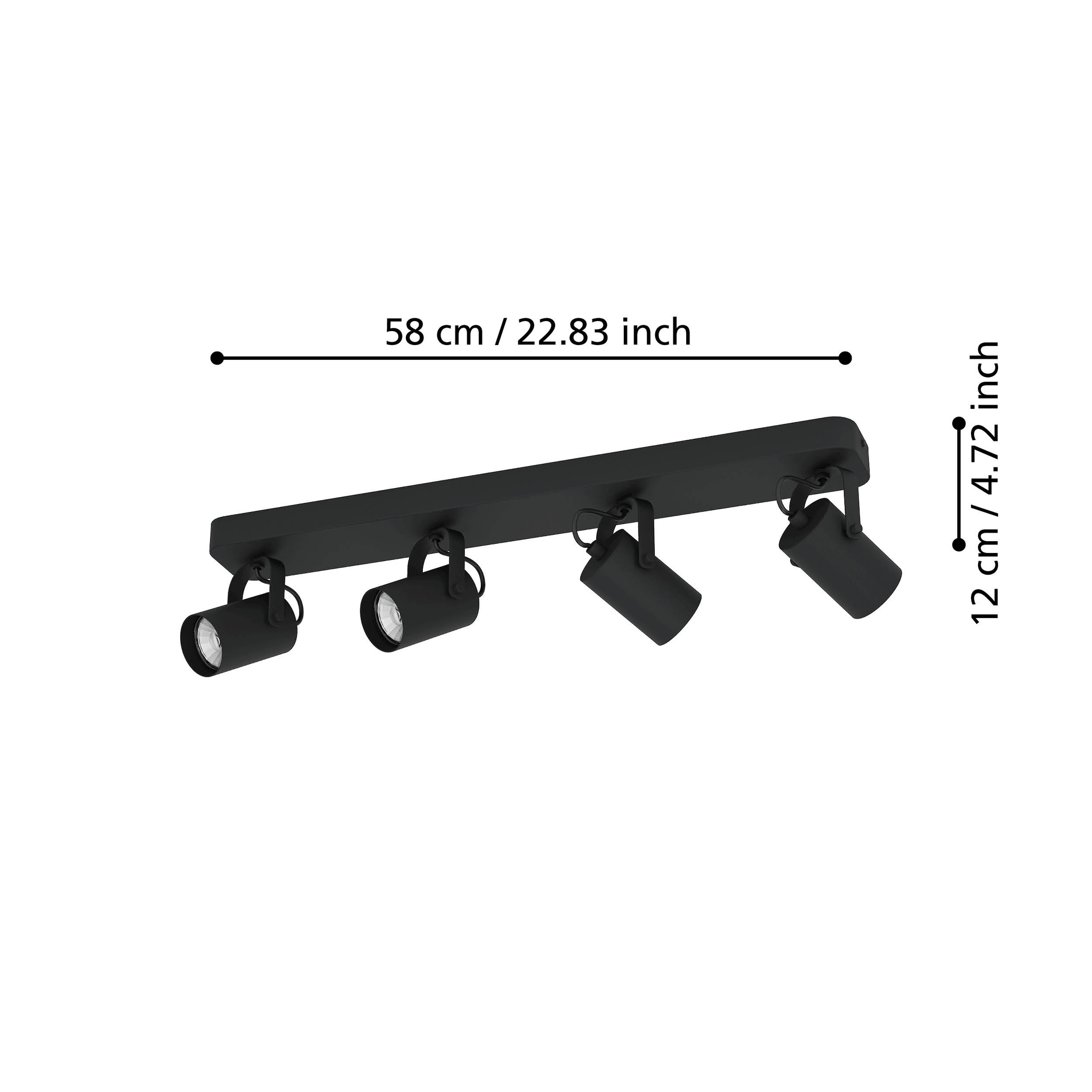 Lustra Cu 4 Spoturi Reglabile Black SOREGO EGLO NEAGRA Lighting Fixtures