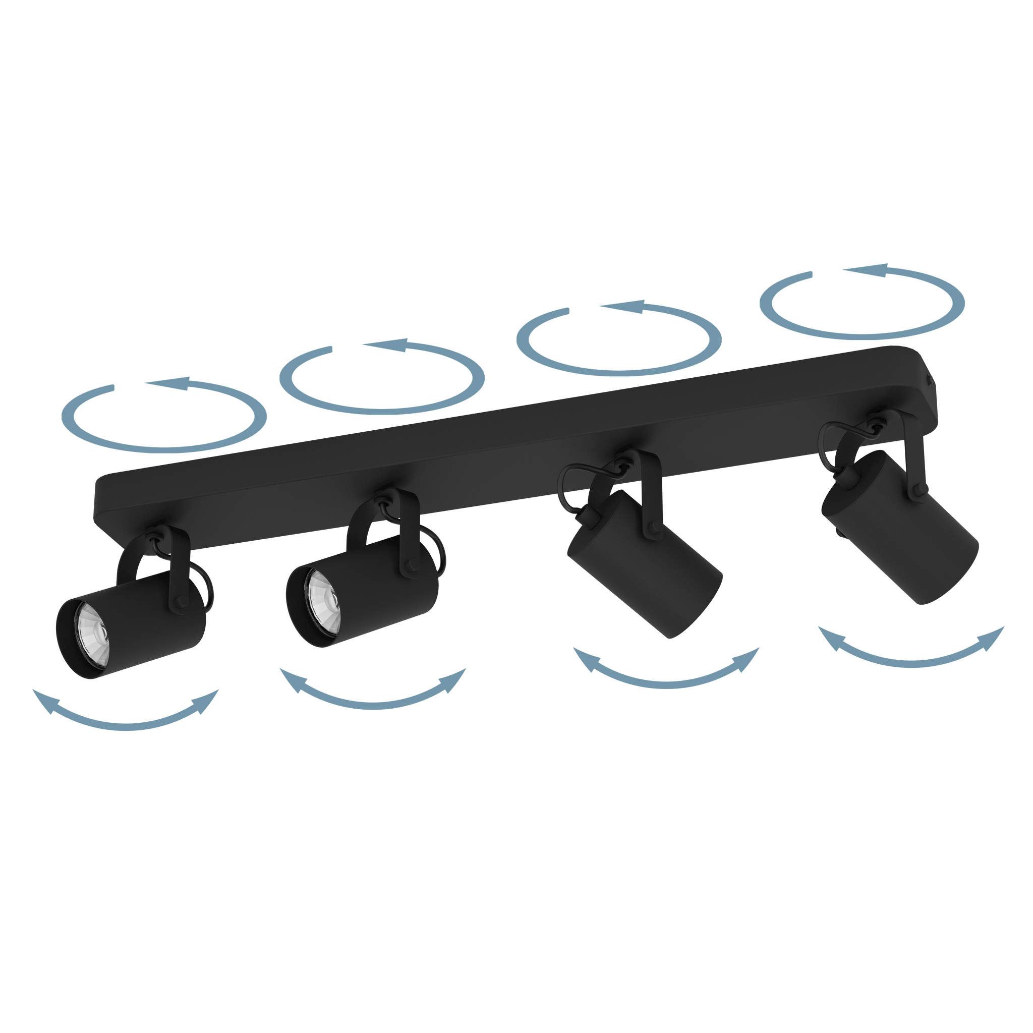 Lustra Cu 4 Spoturi Reglabile Black SOREGO EGLO NEAGRA Lighting Fixtures