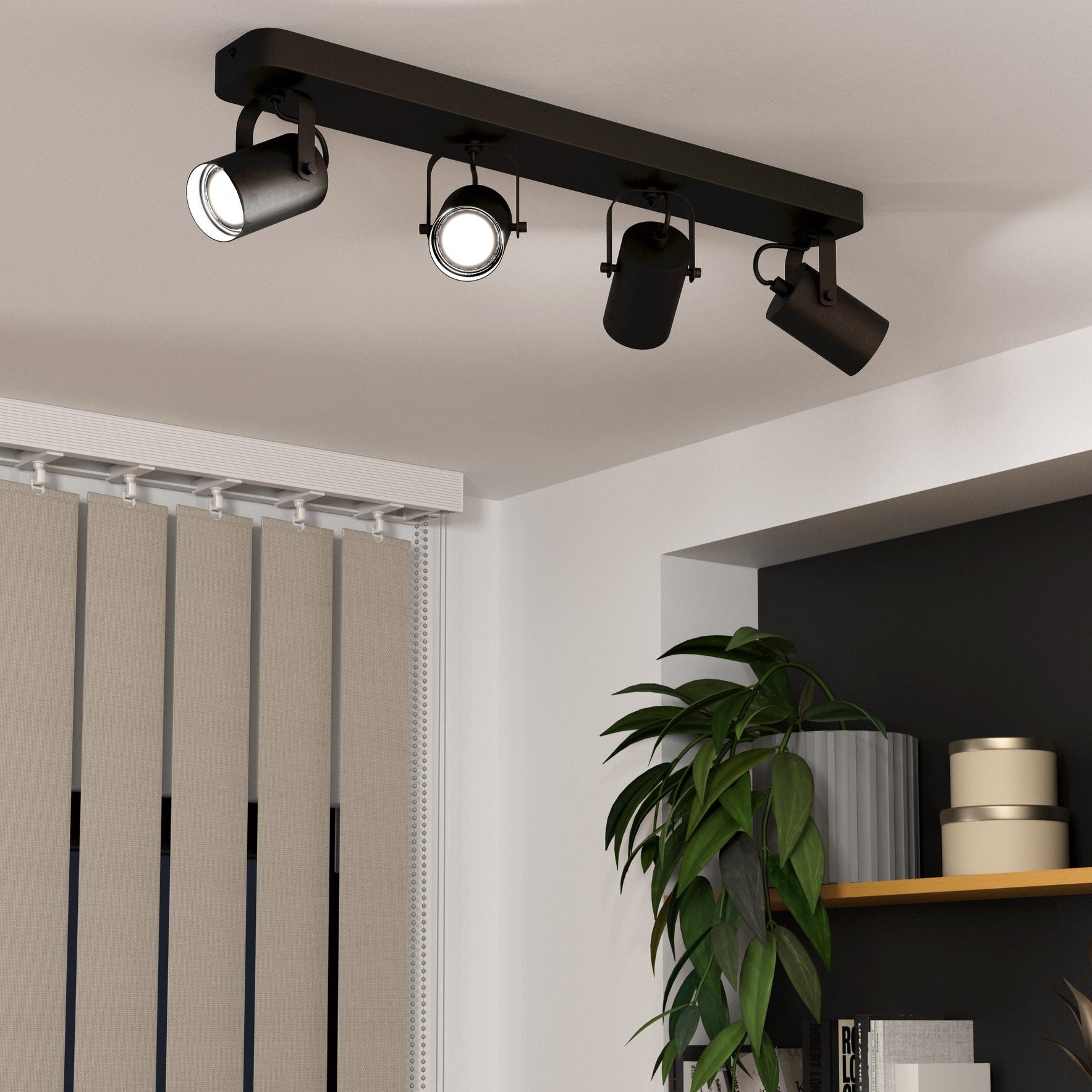 Lustra Cu 4 Spoturi Reglabile Black SOREGO EGLO NEAGRA Lighting Fixtures