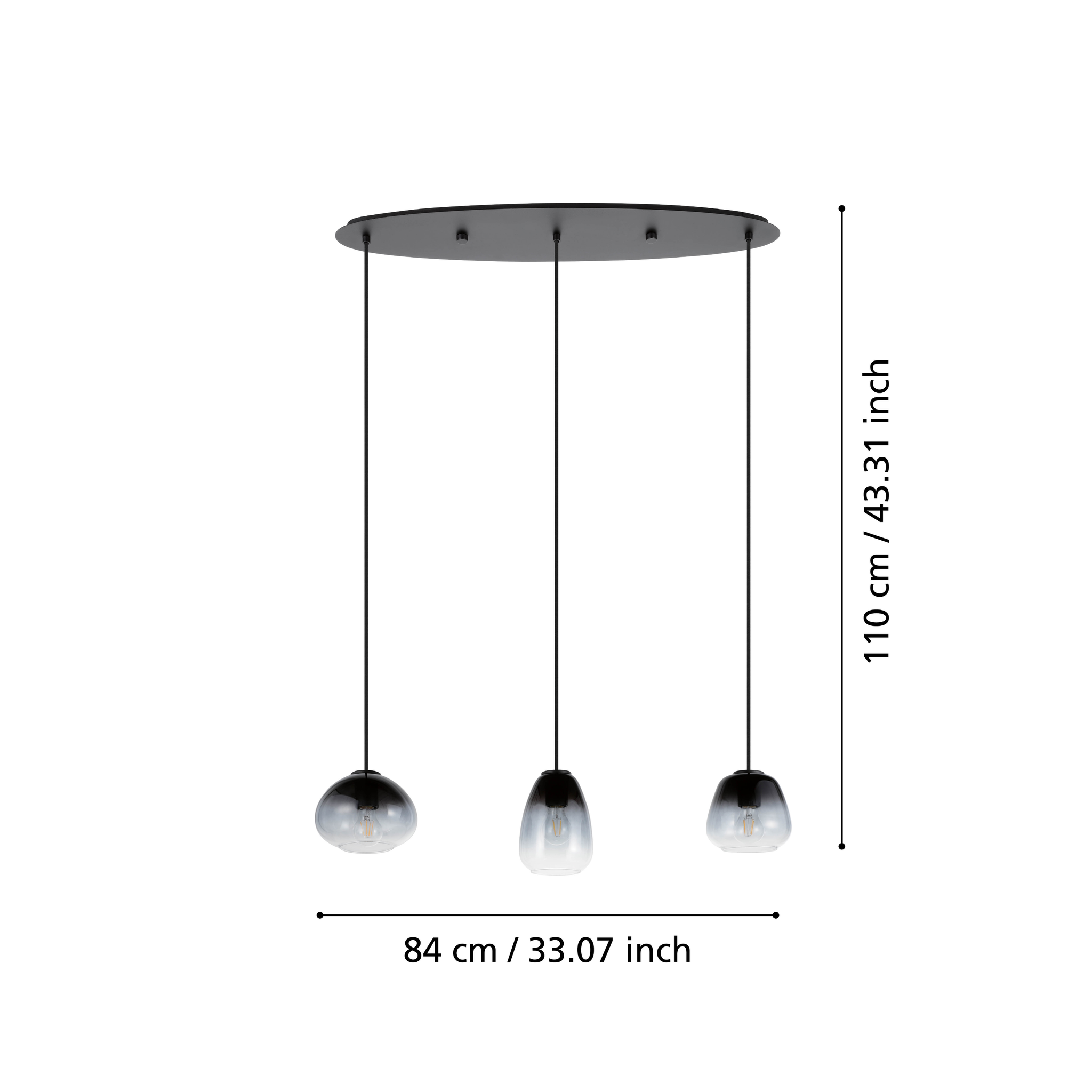 Lustra Suspendata AGUILARES Black 104.5CM NEAGRA / ABAJUR / 104CM Chandeliers