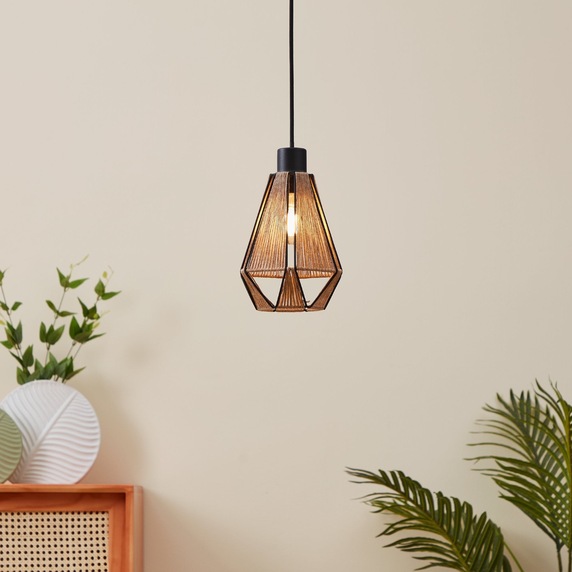 Pendul ADWICKLE Black & Brown 1xE27 Eglo