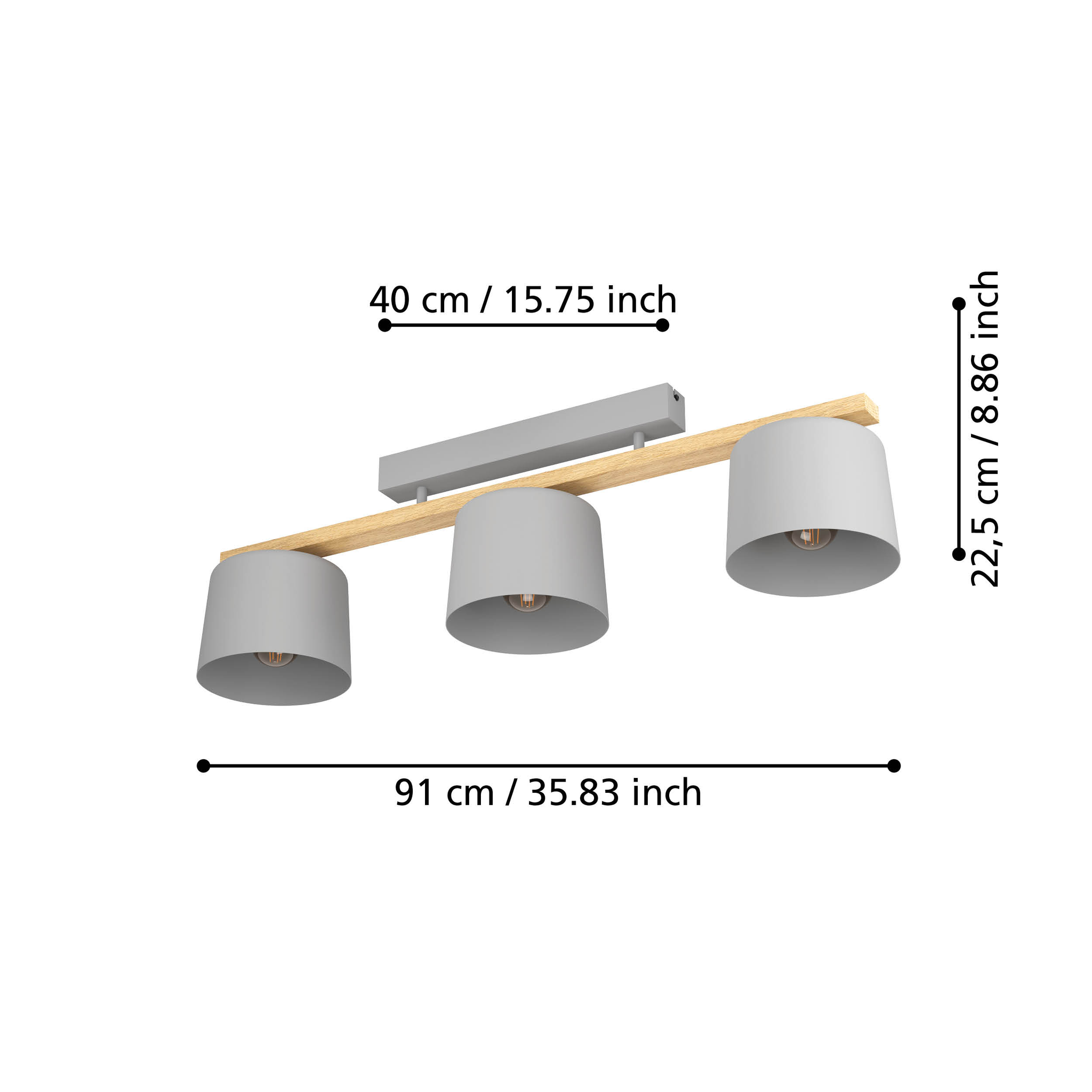 Lustra Grey & Brown MARIEL 91CM EGLO GRI Lighting Fixtures