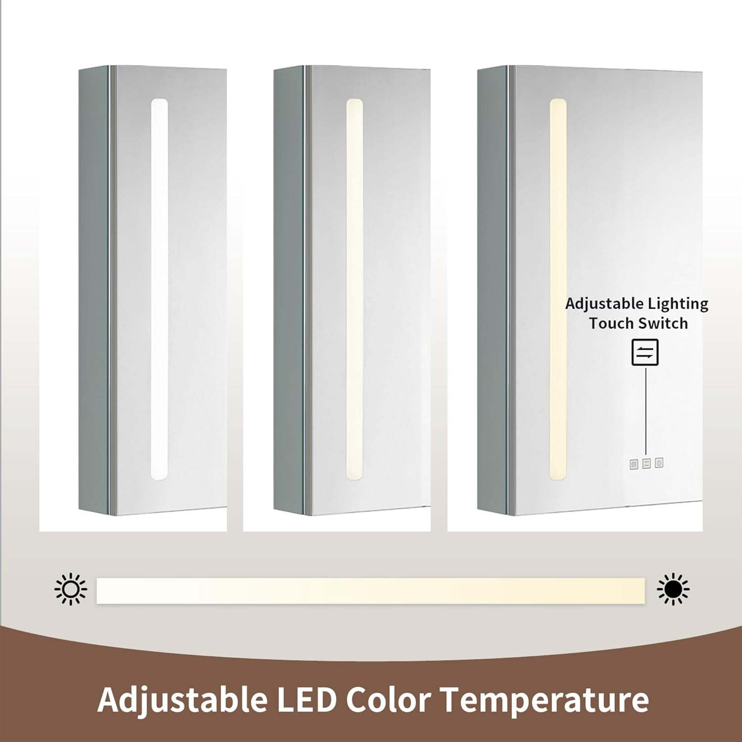 Dulap Baie Cu Oglinda LED Lyte Functii Multiple 80X70CM / GRI LED MIRROR