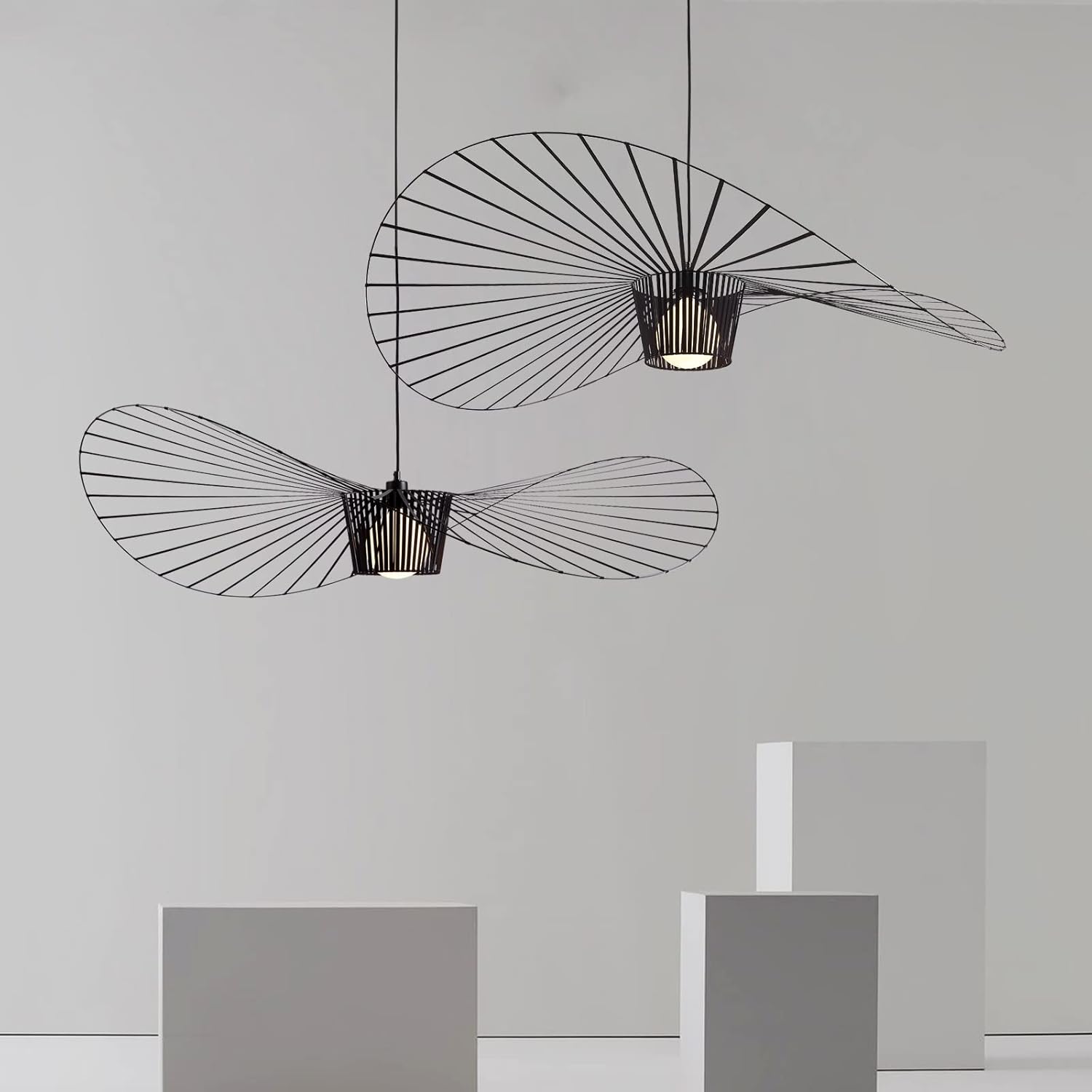 Pendul Nordic Sombrero Negru Dx1021-600 Lighting Fixtures