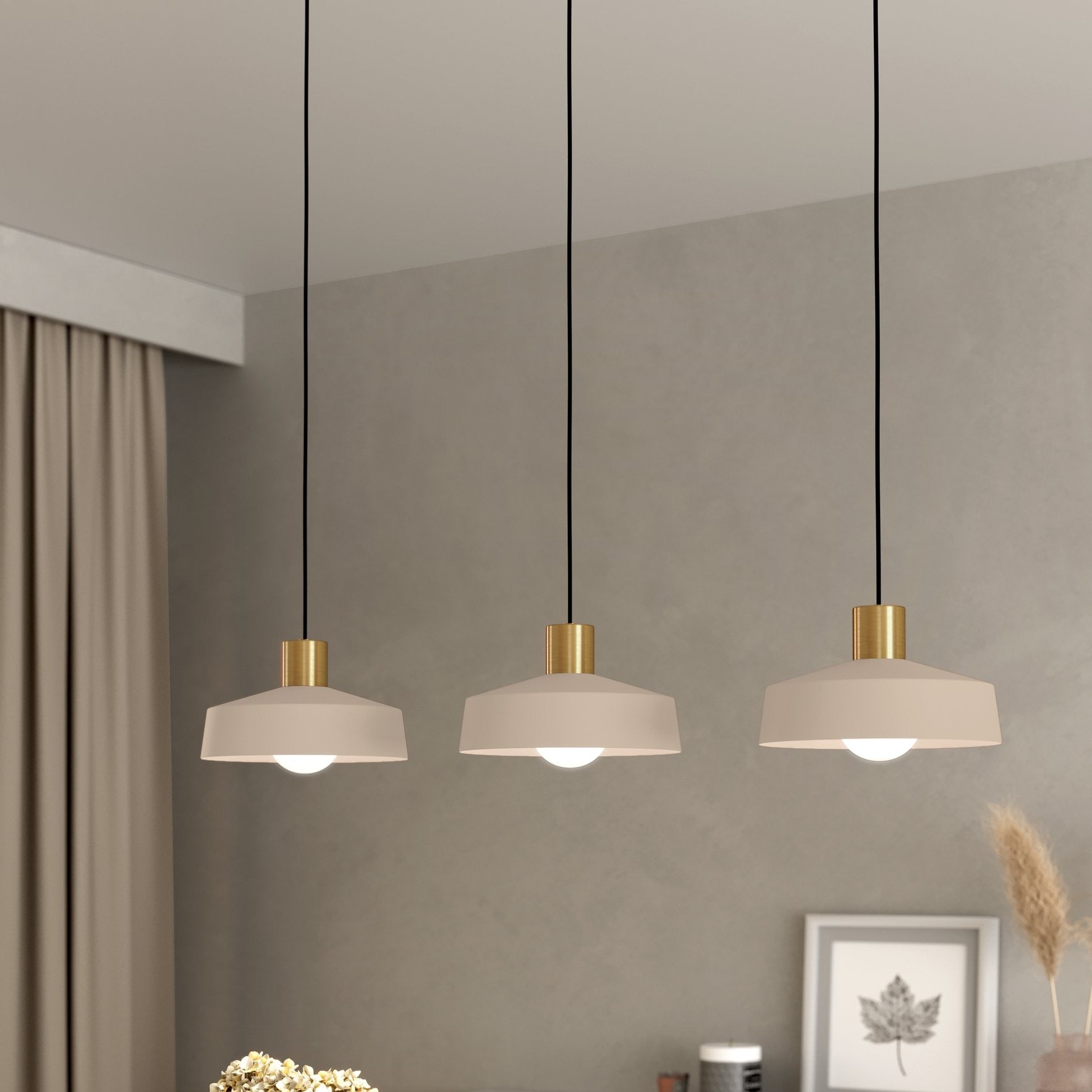Lustra Suspendata VALDIOLA Cream 110CM Crem / ABAJUR / 110CM Chandeliers