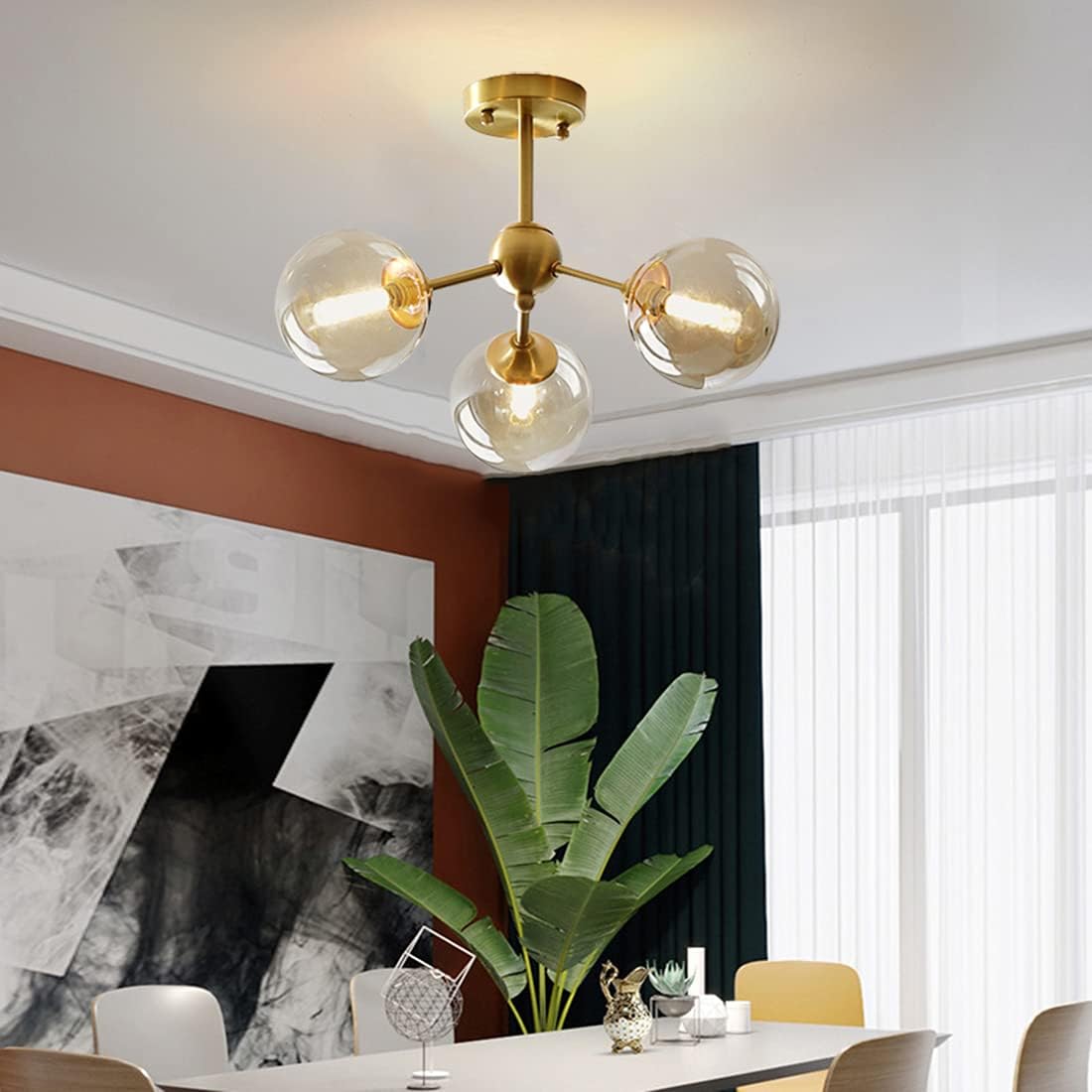 Lustra Abajur Transparent GOLD 3xE14 Mario AURIE / ABAJUR Chandeliers