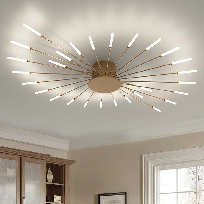 Lustra LED American Dream Gold 112w Echivalent 500W Telecomanda AURIE / 105CM / MINIMALIST DESIGN Chandeliers