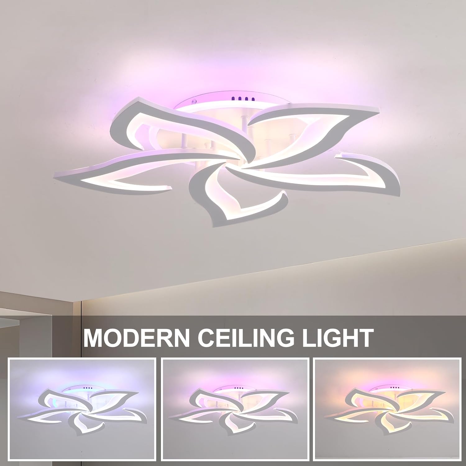 Lustra Led Narcisse Rgb Echivalent 600W Telecomanda Ceiling Light Fixtures