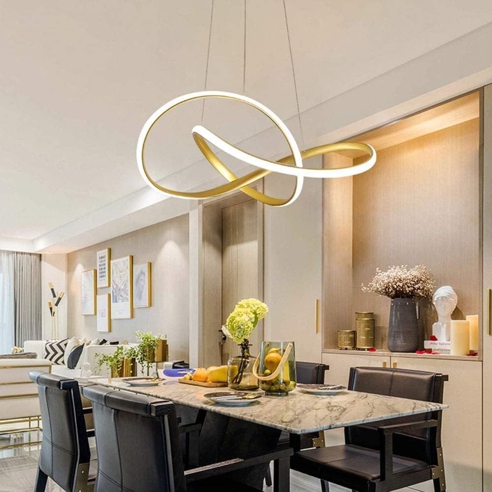 Lustra Led Suspendata Infinity Gold Telecomanda Echivalent 500W Lighting Fixtures