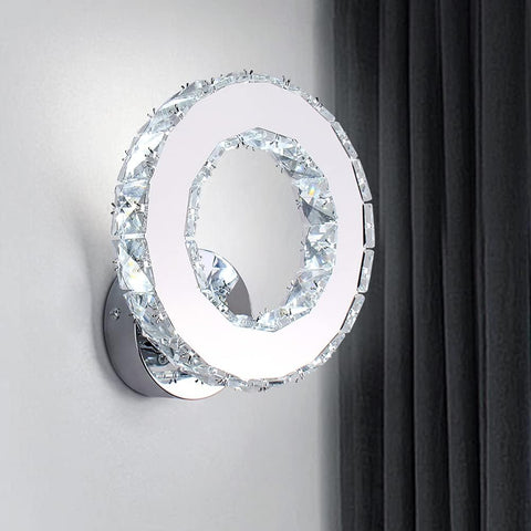 Aplica LED 16W Cristal Ring Chrome Resigilat R3