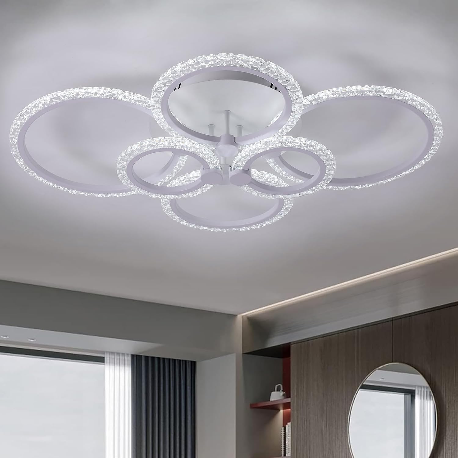 Lustra Led 4 + 2 Circle Bubbles Echivalent 800W Telecomanda Lighting Fixtures