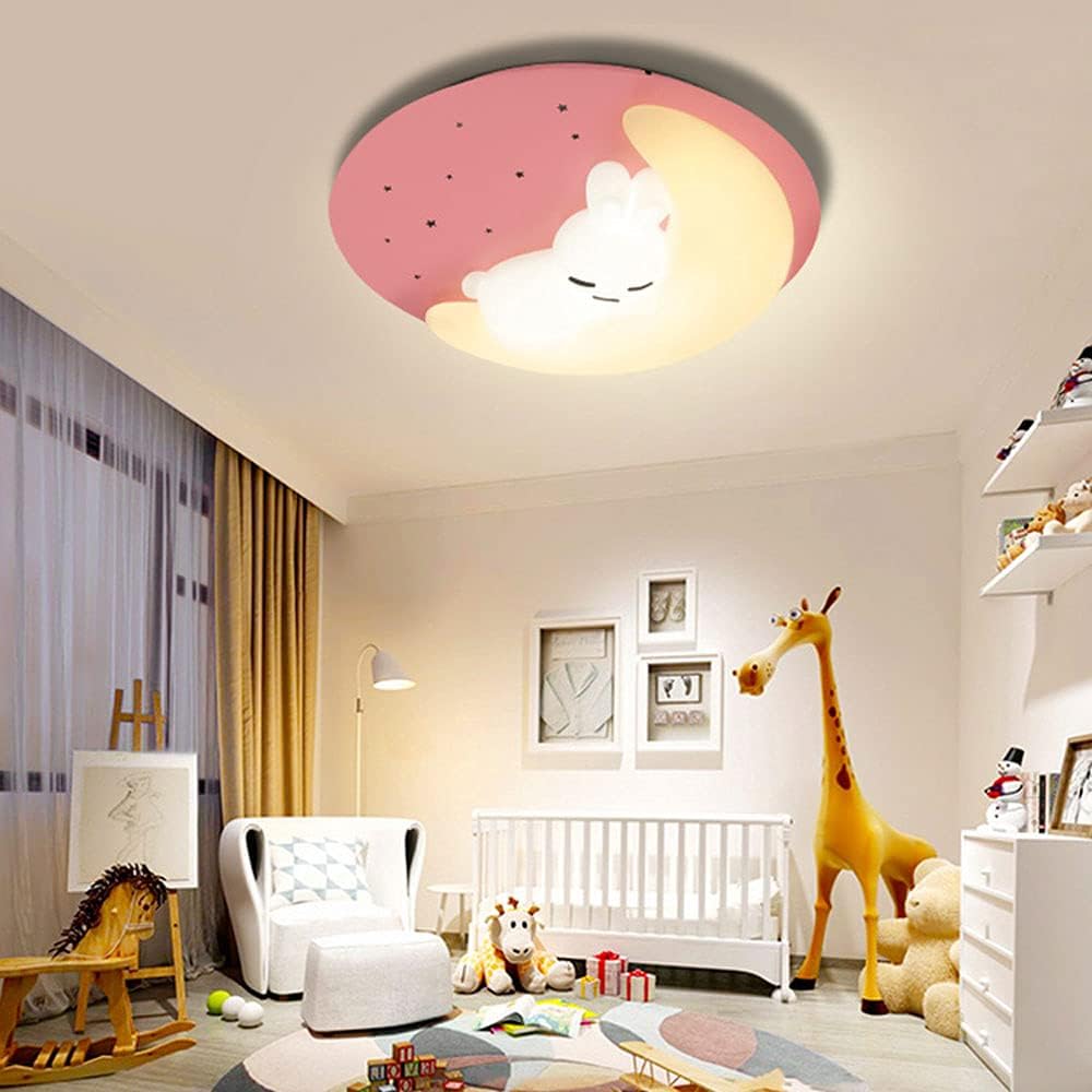 Lustra Led Pink Sleepy Bunny Echivalent 300W Telecomanda Lighting Fixtures
