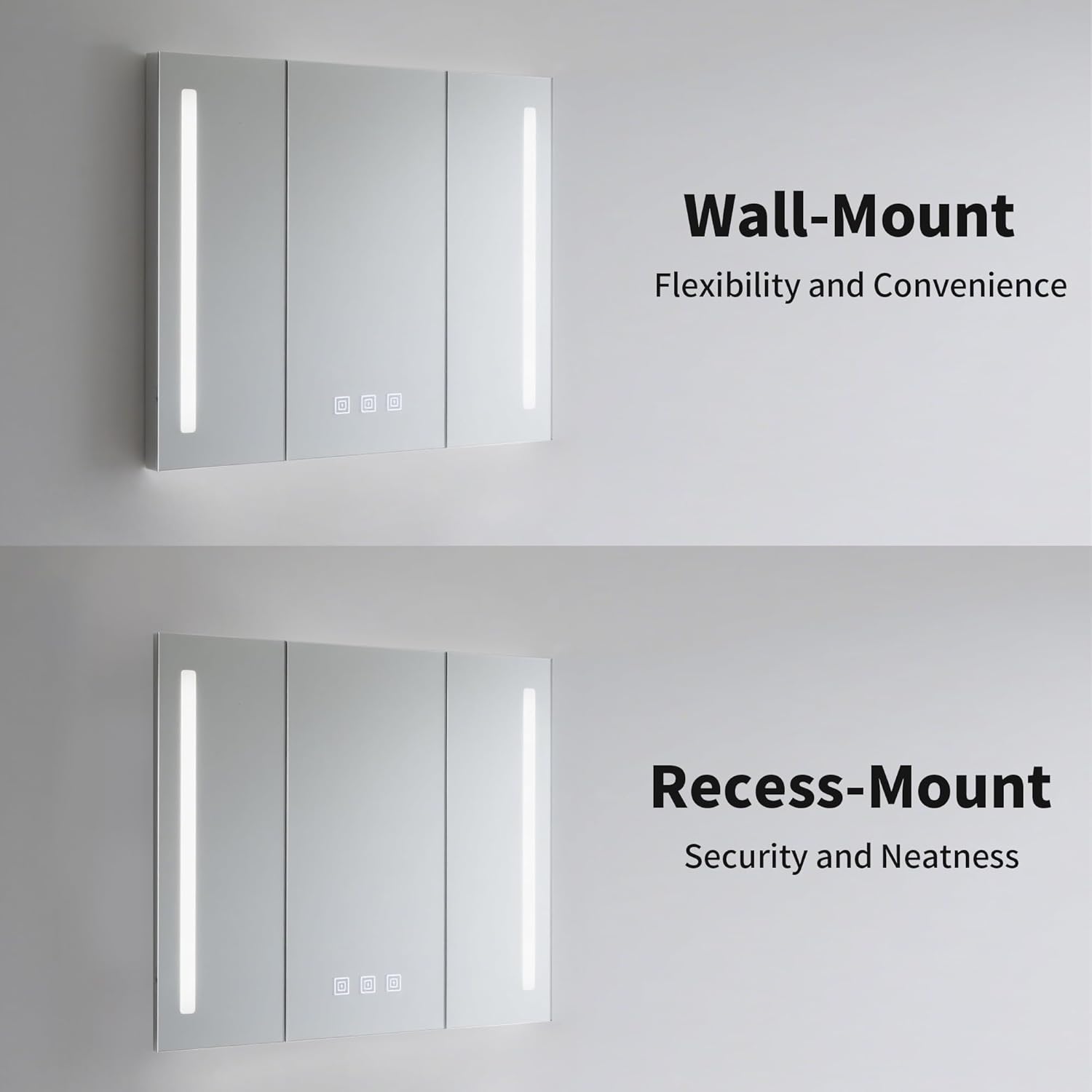 Dulap Baie Cu Oglinda LED Lyte Functii Multiple 80X70CM / GRI LED MIRROR