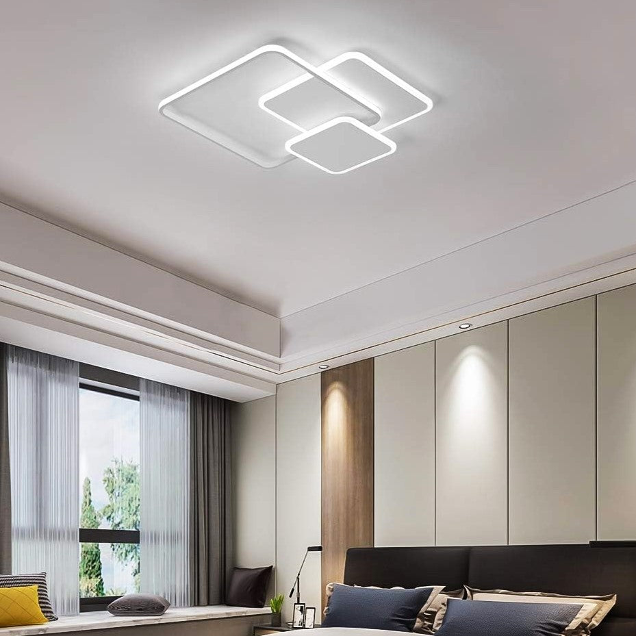 Lustra Led 144W Aragorn Square Alb Telecomanda Lighting Fixtures