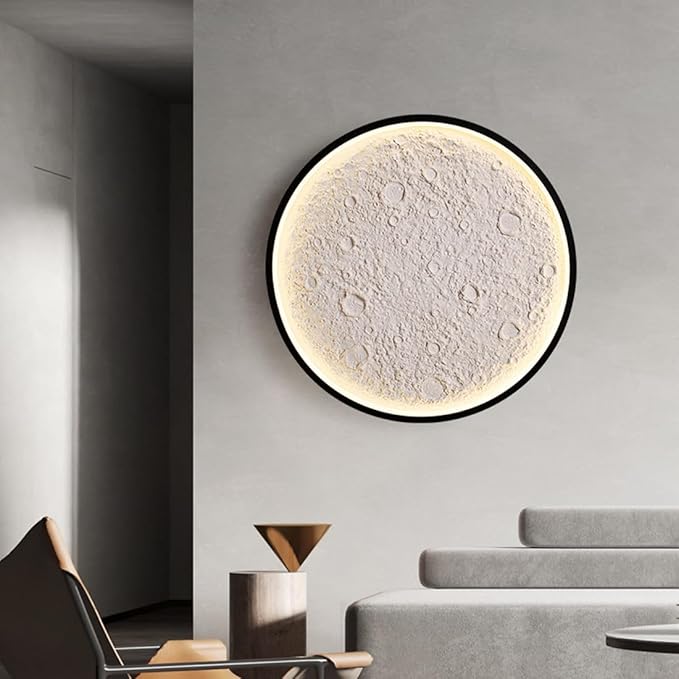 Lustra LED MOON Neagra Echivalent 240W NEAGRA / 40CM Lighting Fixtures