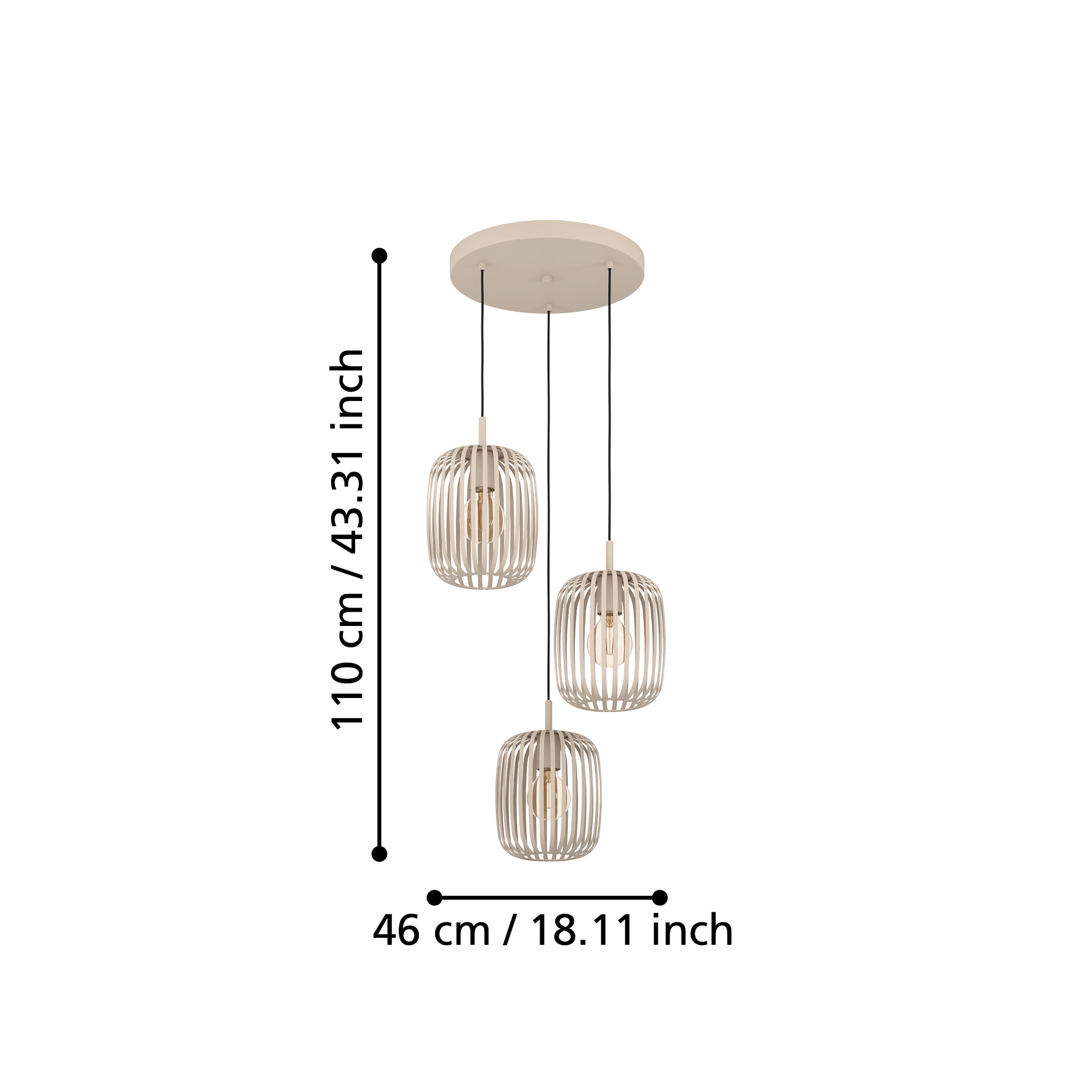 Lustra Suspendata ROMAZZINA 110CM CREM / SUSPENDATE / 110CM Chandeliers