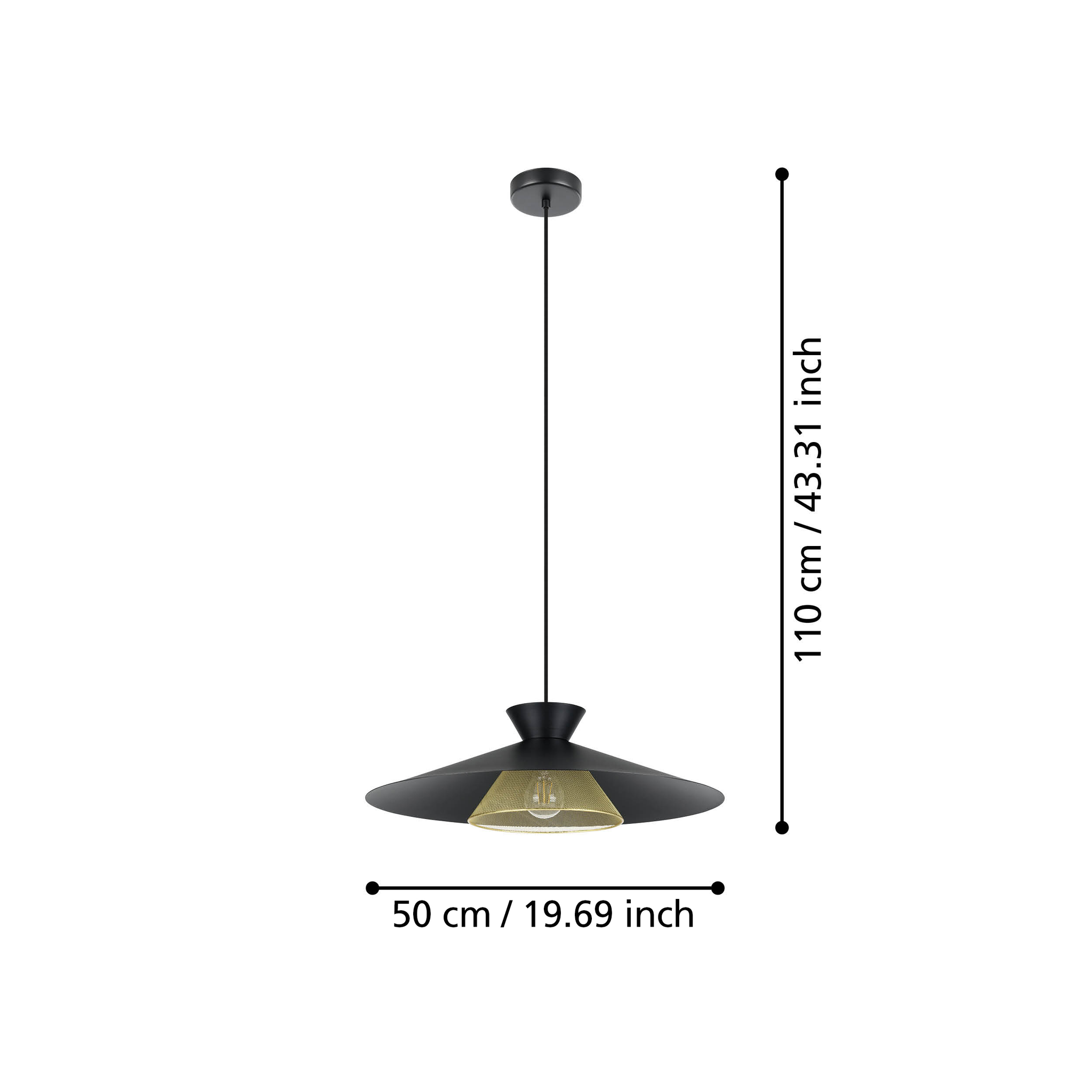 Pendul GRIZEDALE Black 110CM Eglo