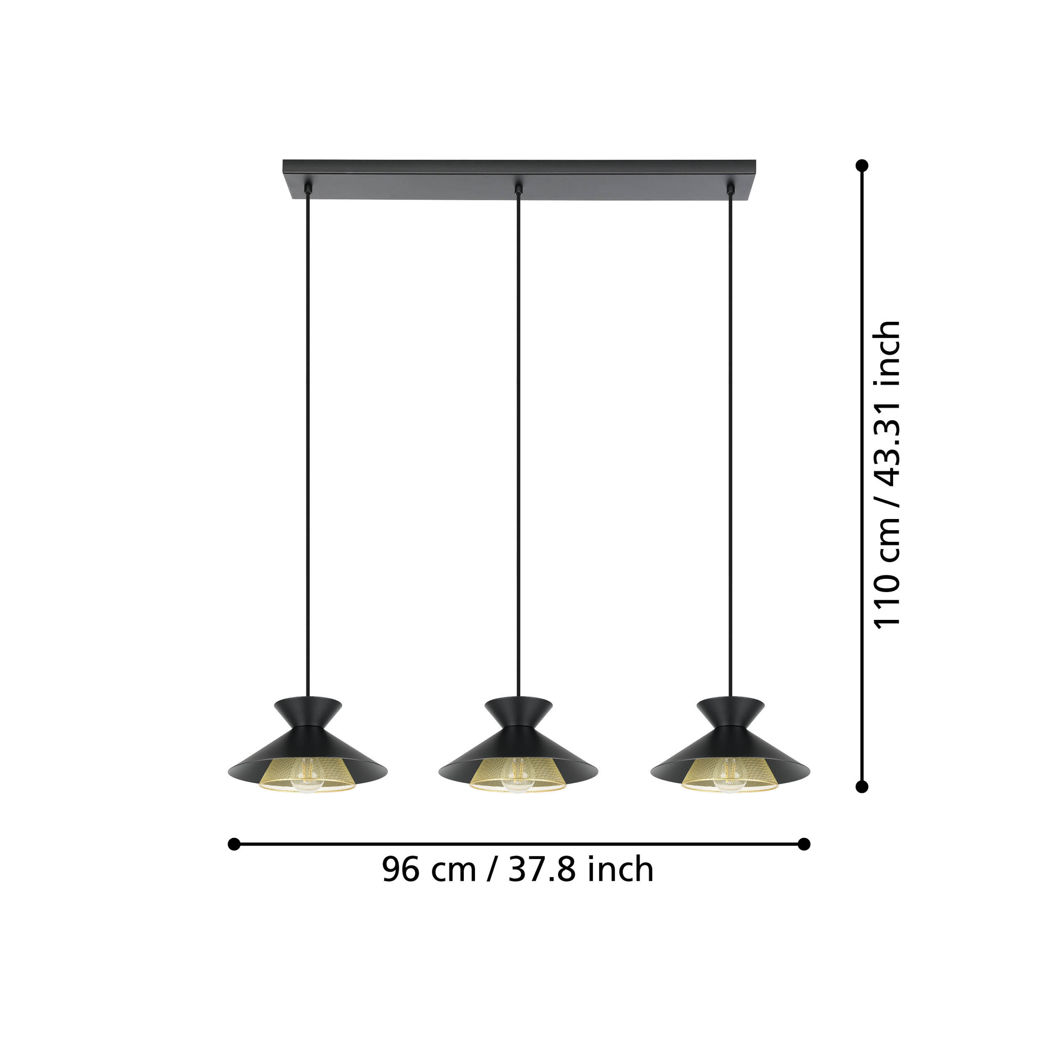 Lustra Suspendata GRIZEDALE Black 110CM NEAGRA / VINTAGE SI RETRO DESIGN / 110CM Chandeliers