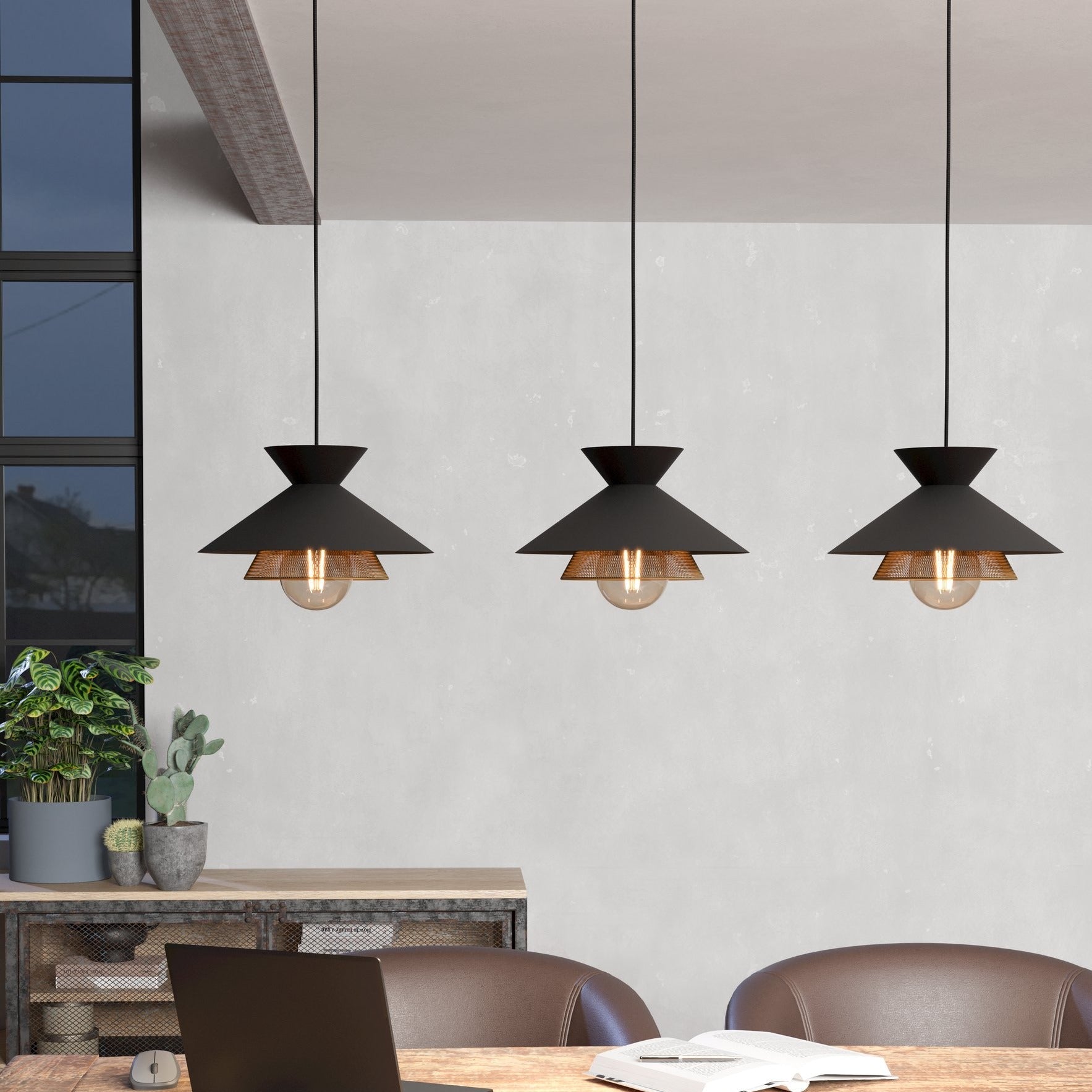 Lustra Suspendata GRIZEDALE Black 110CM NEAGRA / VINTAGE SI RETRO DESIGN / 110CM Chandeliers