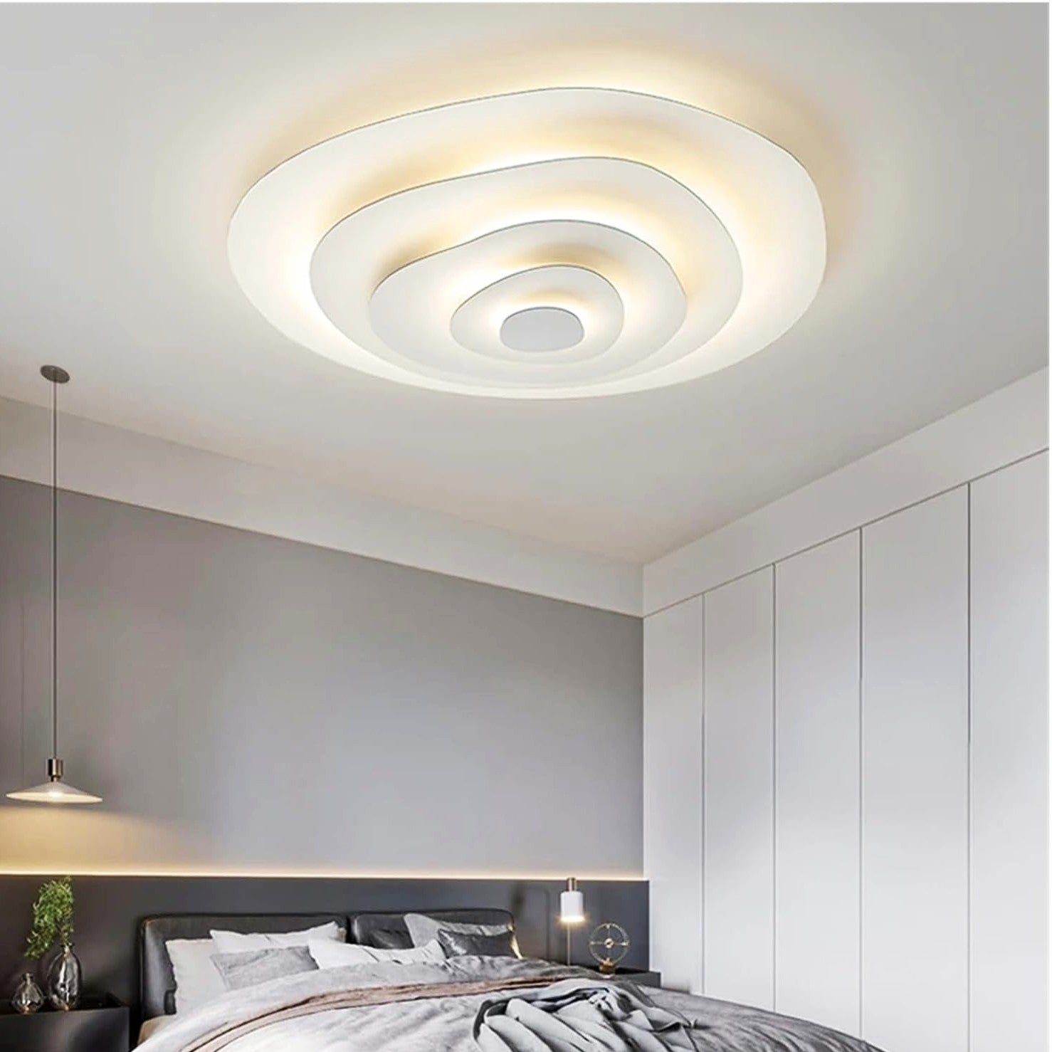 Lustra LED Scarlet Levels SMART Echivalent 600W Telecomanda ALBA / 50CM / MINIMALIST DESIGN Lighting Fixtures