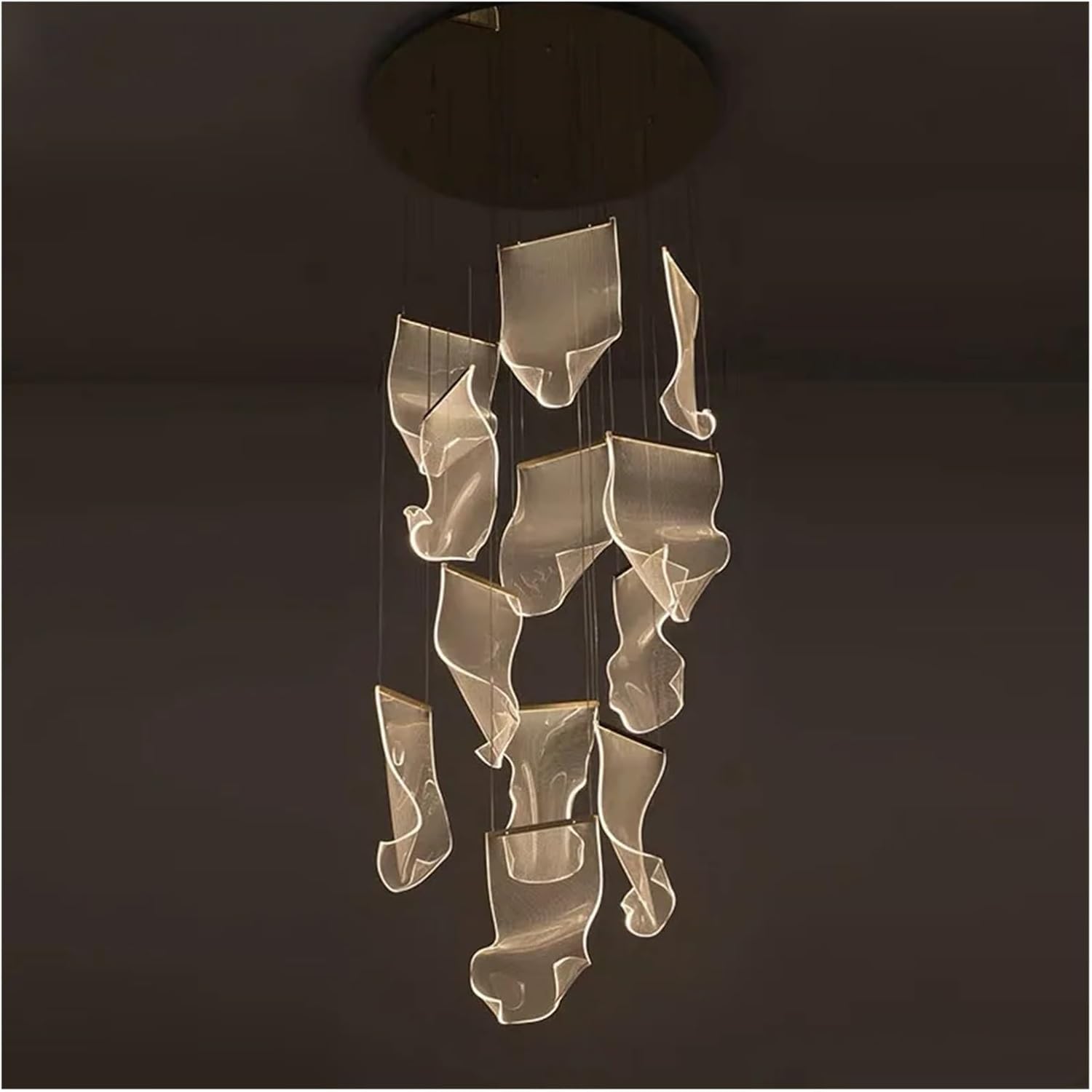 Lustra LED Luxury PAPER QUILL GOLD 12Elemente Echivalent 300W