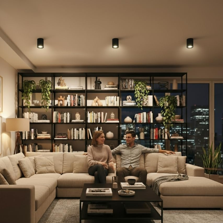 Spot Aplicat Rotund Fascicul Reglabil Negru Dulie GU10 Ø80x100mm led ceiling light