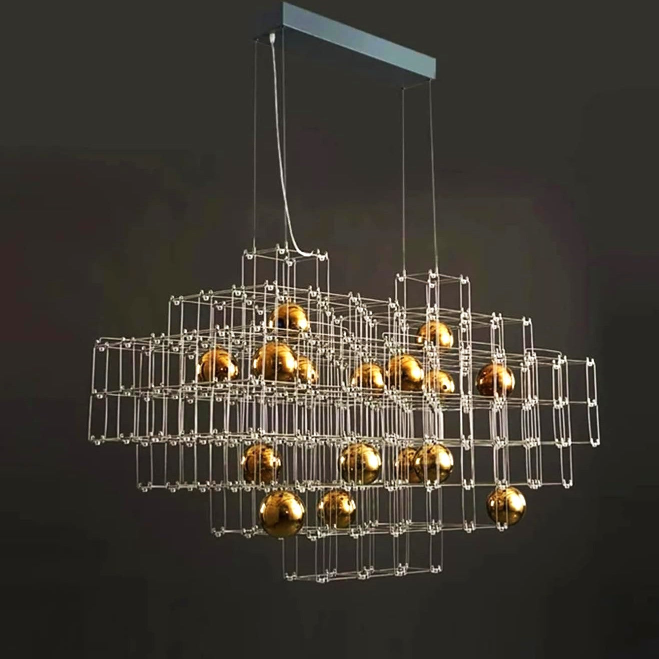 Lustra LED Suspendata Luxury MAGNUS HEART CROM + AURIU / LUXURY Lighting Fixtures