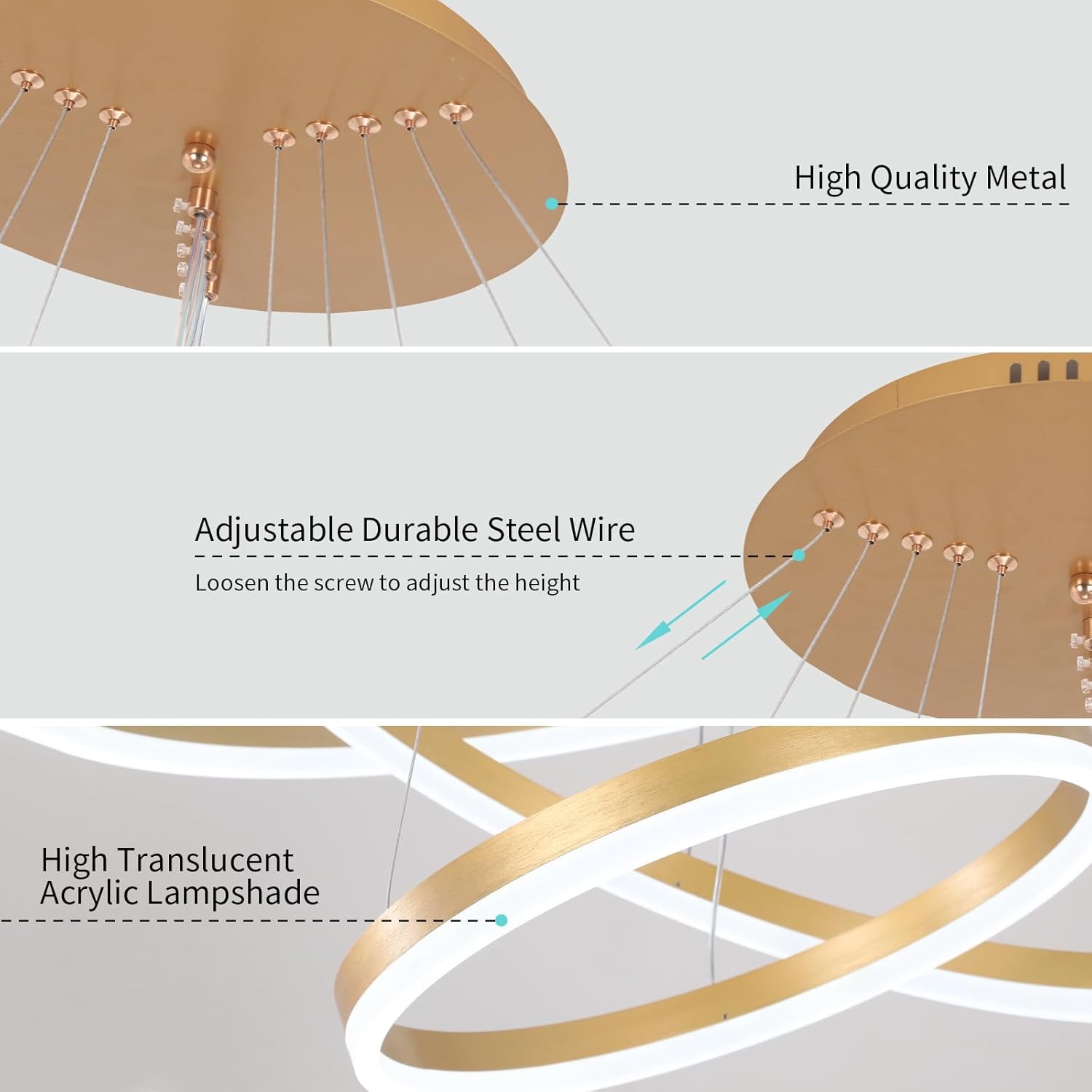 Lustra LED WONDERLAND Gold 5 Segmente Echivalent 1200W Telecomanda AURIE / SUSPENDATE Chandeliers