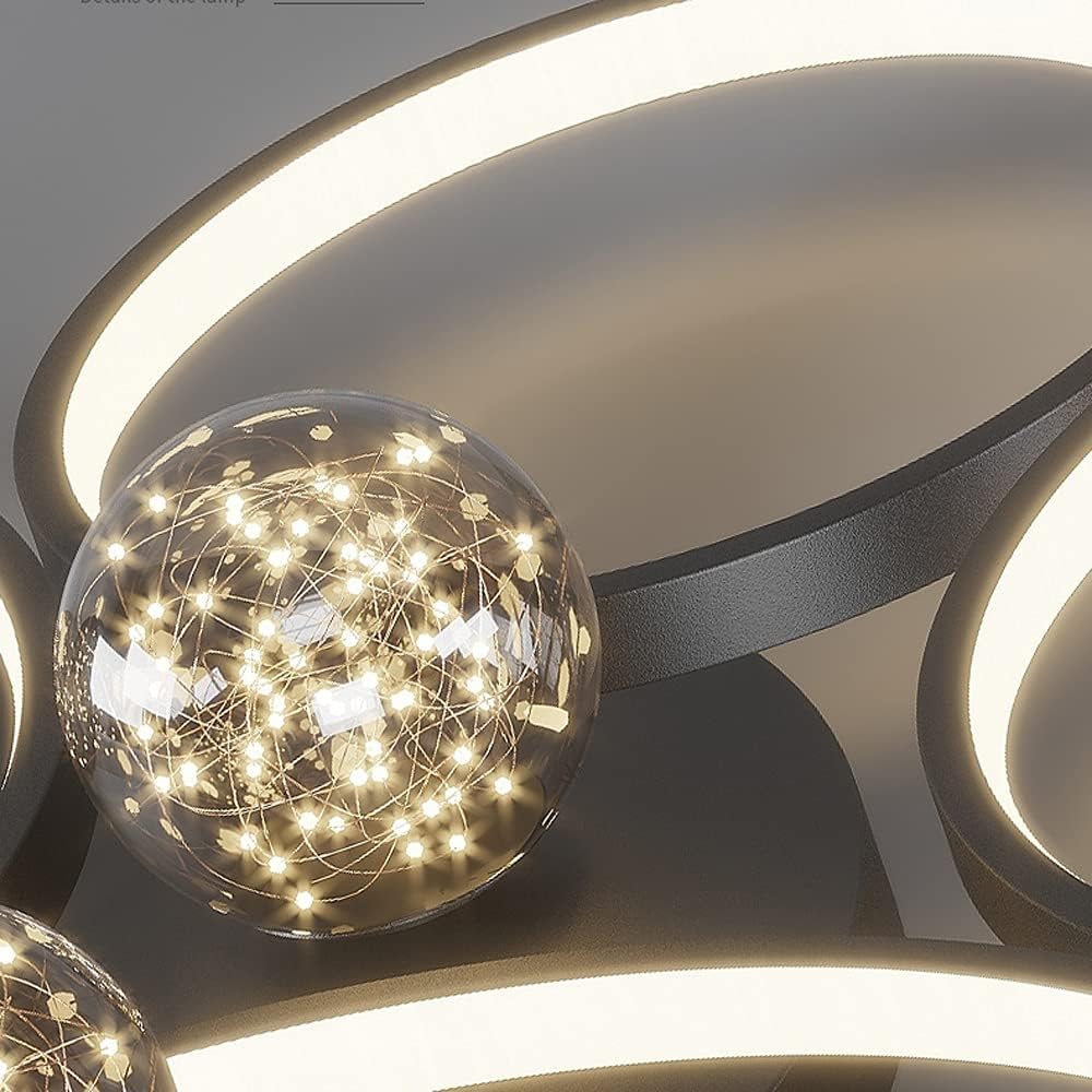 Lustra Led Enigma Black Telecomanda Echivalent 300W Lighting Fixtures