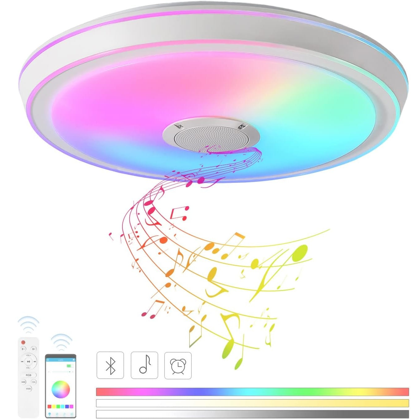 Plafoniera LED SMART 50W RGB+CCT, Bluetooth si Telecomanda Echivalent 400W