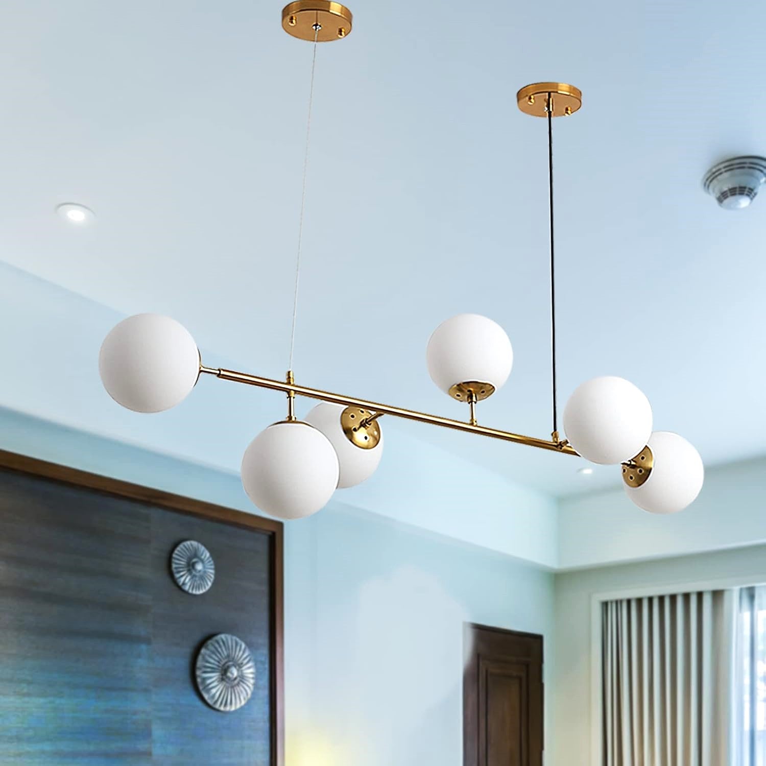 Lustra Abajur Mat Gold Liniara 6Xe27 Chandeliers