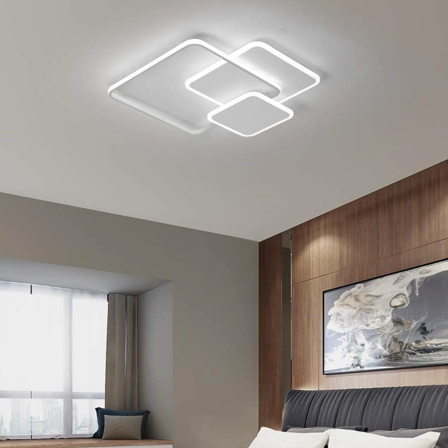 Lustra Led 144W Aragorn Square Alb Telecomanda Lighting Fixtures