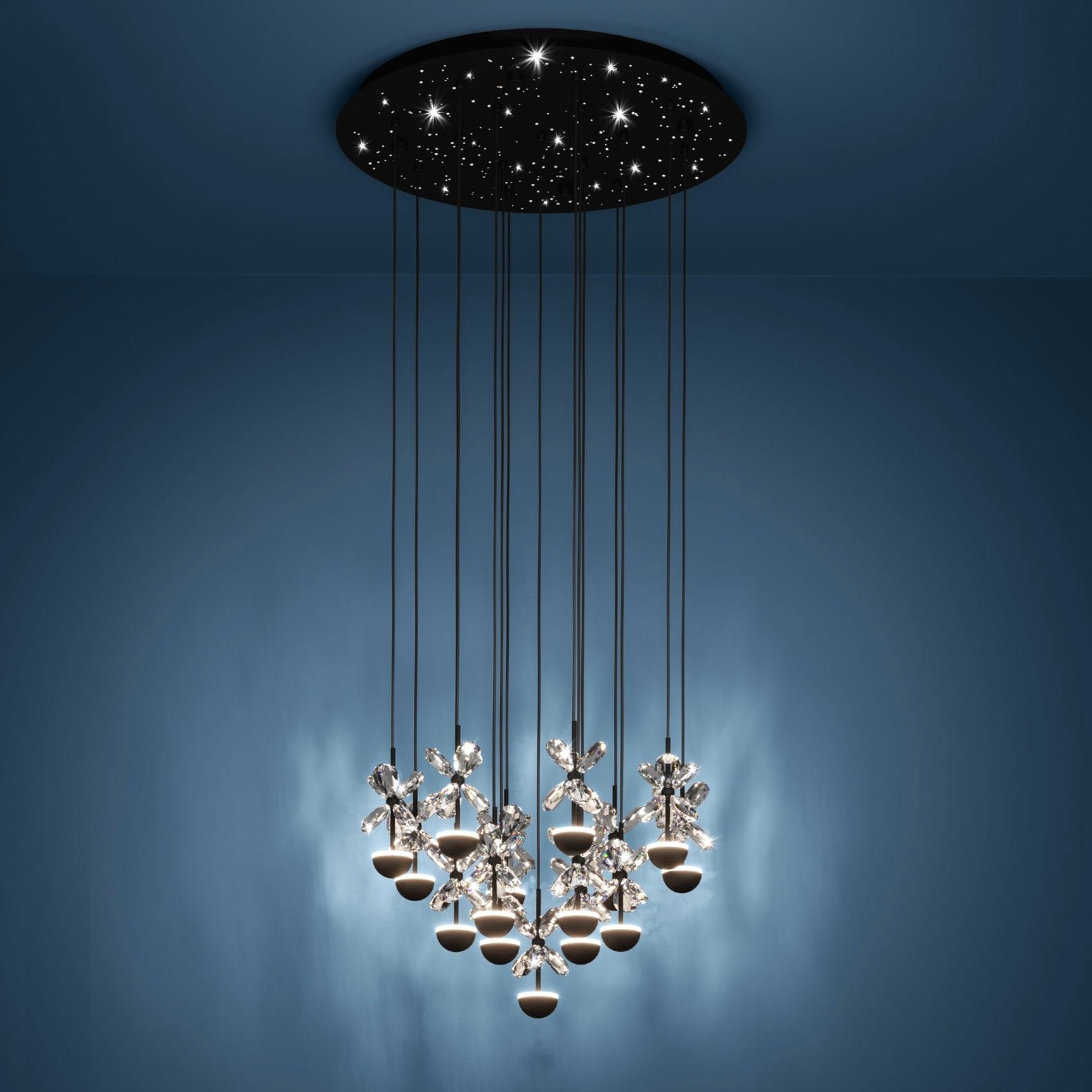 Lustra LED Suspendata Luxury PIANOPOLI 2 Eglo 390277 NEAGRA / LUXURY Lighting Fixtures