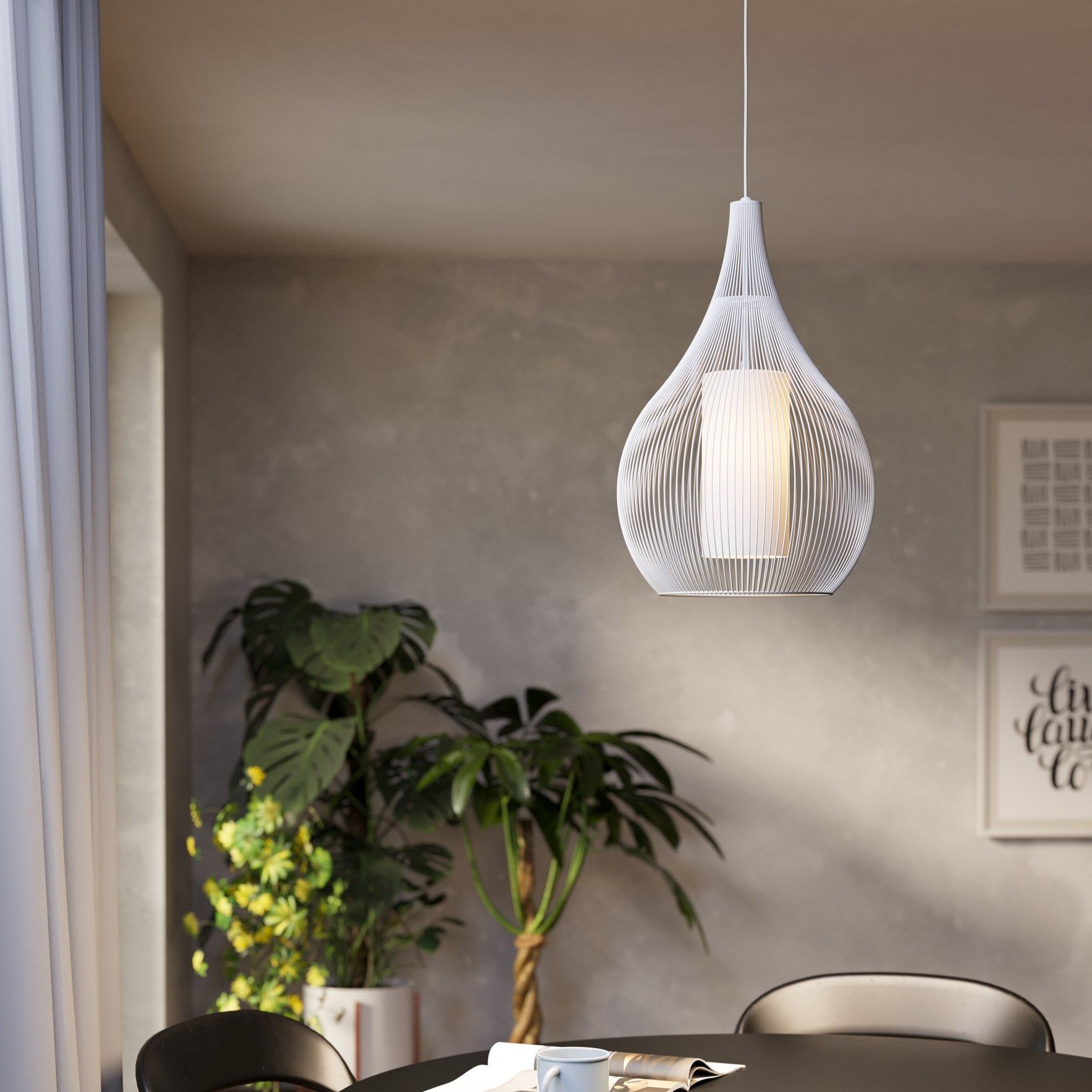 Pendul RAZONI 1 White 110CM ALBA / ABAJUR Lighting Fixtures