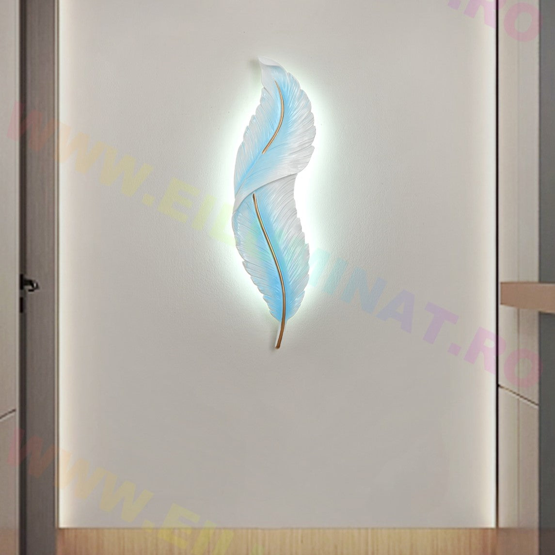Aplica Led Luxury Feather 36W 87Cm Blue Sky Wall Light Fixtures