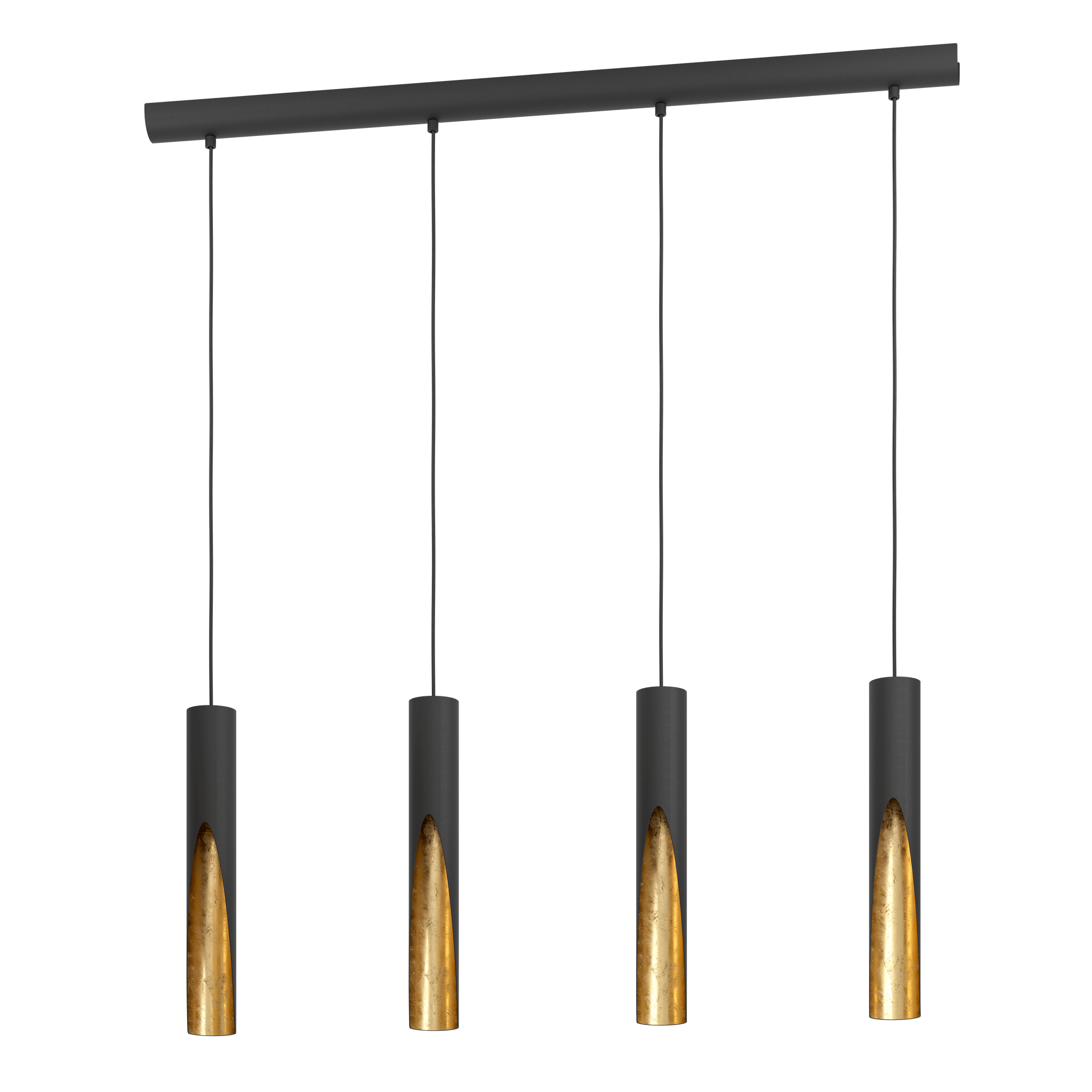 Lustra Suspendată BARBOTTO Black & Gold 110CM NEGRU + AURIU / SUSPENDATE / 110CM Chandeliers