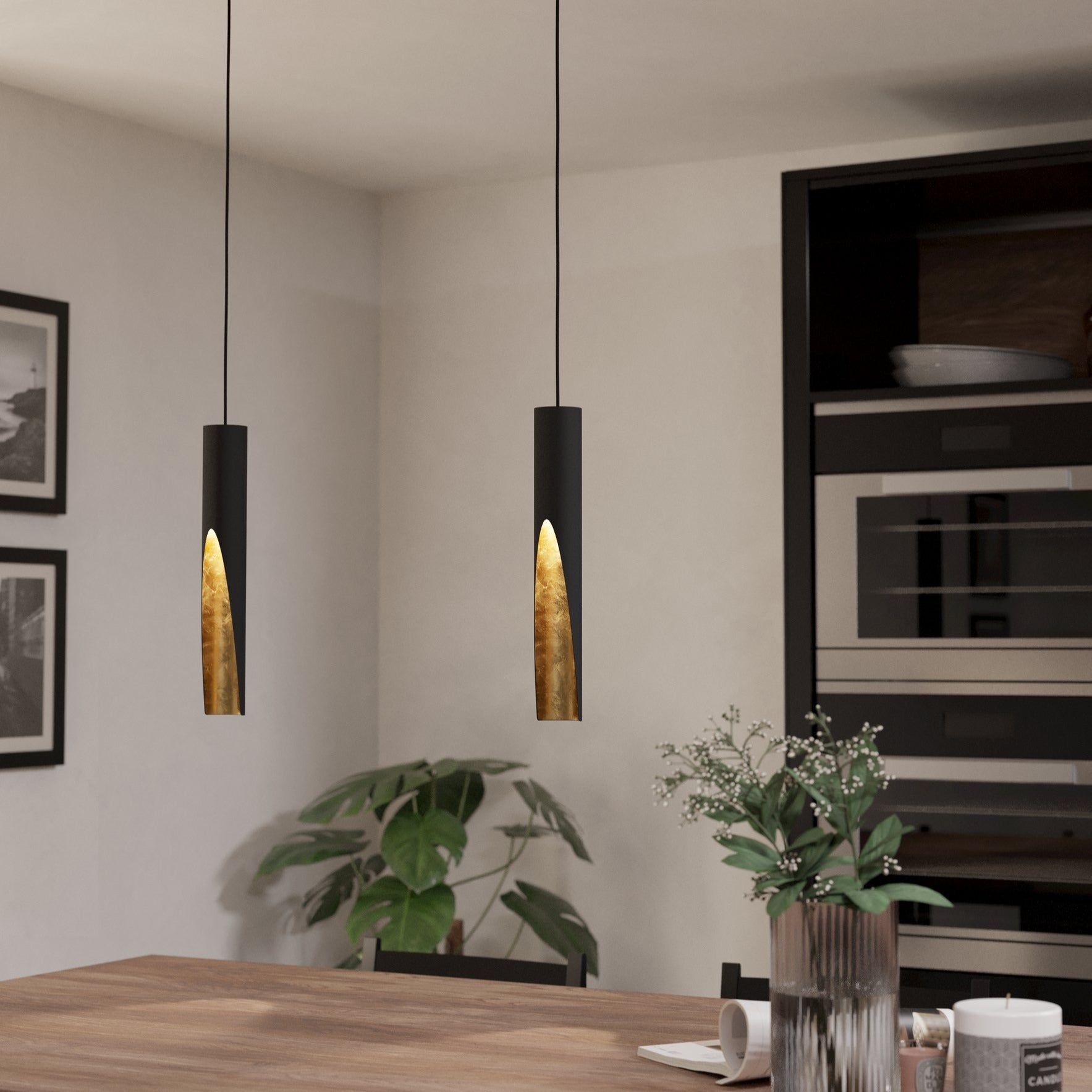 Pendul BARBOTTO Black & Gold 110CM NEGRU + AURIU / SUSPENDATE Lighting Fixtures