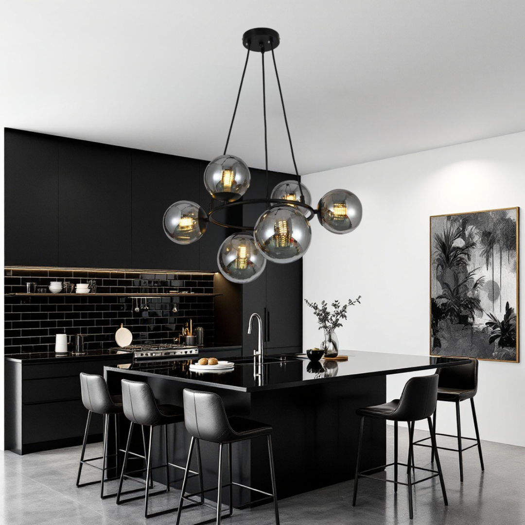 Lustra Abajur 6xE27 NovaLight - VP2413-6 NEAGRA / ABAJUR Chandeliers