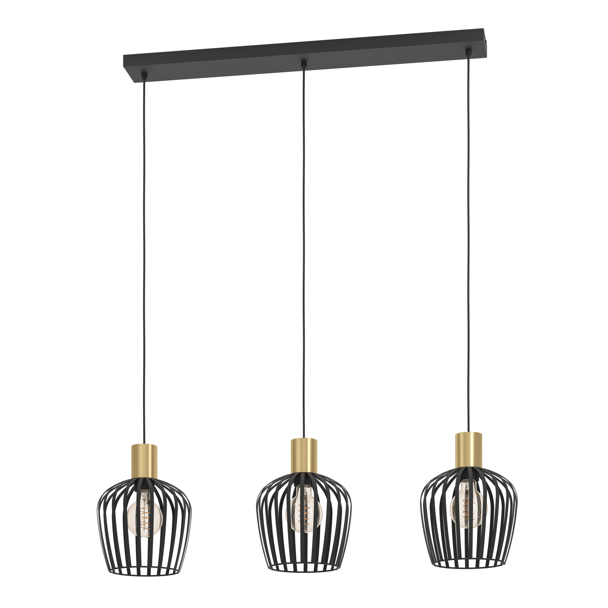 Lustra Suspendata EMPOLI Black & Gold 110CM NEGRU + AURIU / VINTAGE SI RETRO DESIGN / 110CM Chandeliers