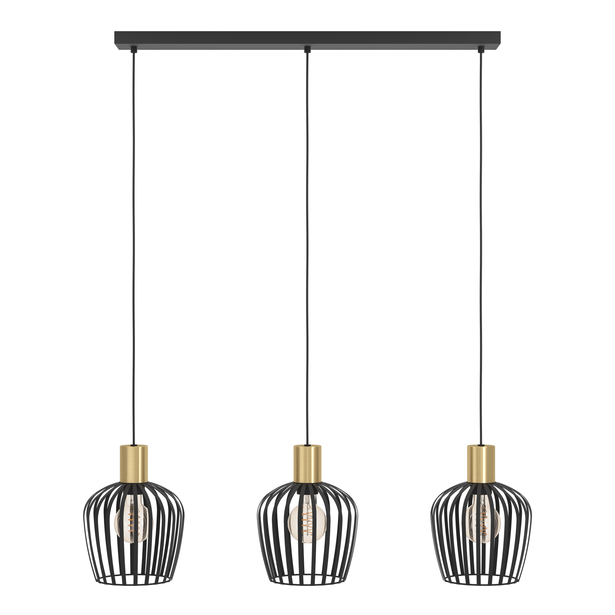 Lustra Suspendata EMPOLI Black & Gold 110CM NEGRU + AURIU / VINTAGE SI RETRO DESIGN / 110CM Chandeliers