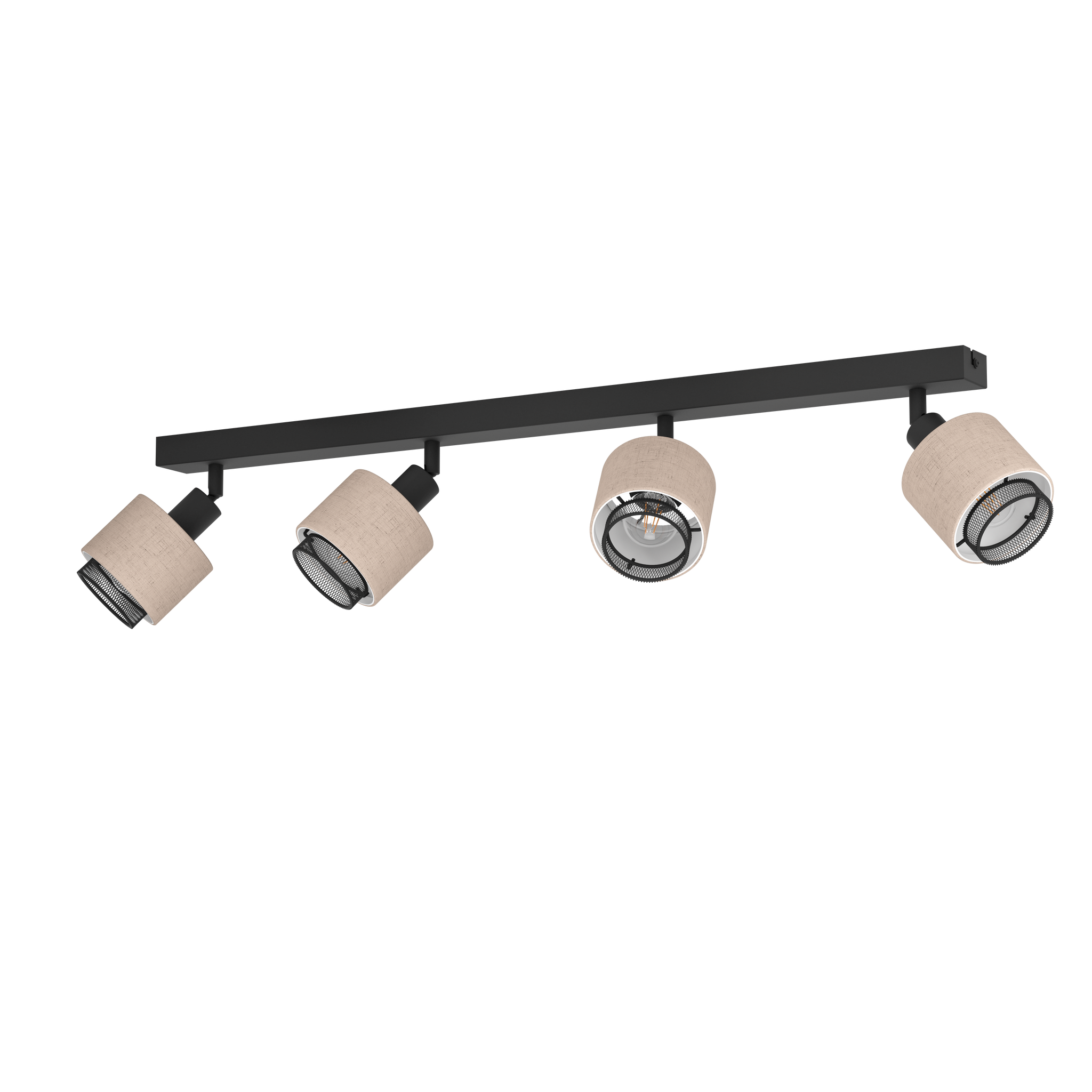 Lustra Cu 4 Spoturi Reglabile Black Natural ROSLEY 75CM NEAGRA Lighting Fixtures