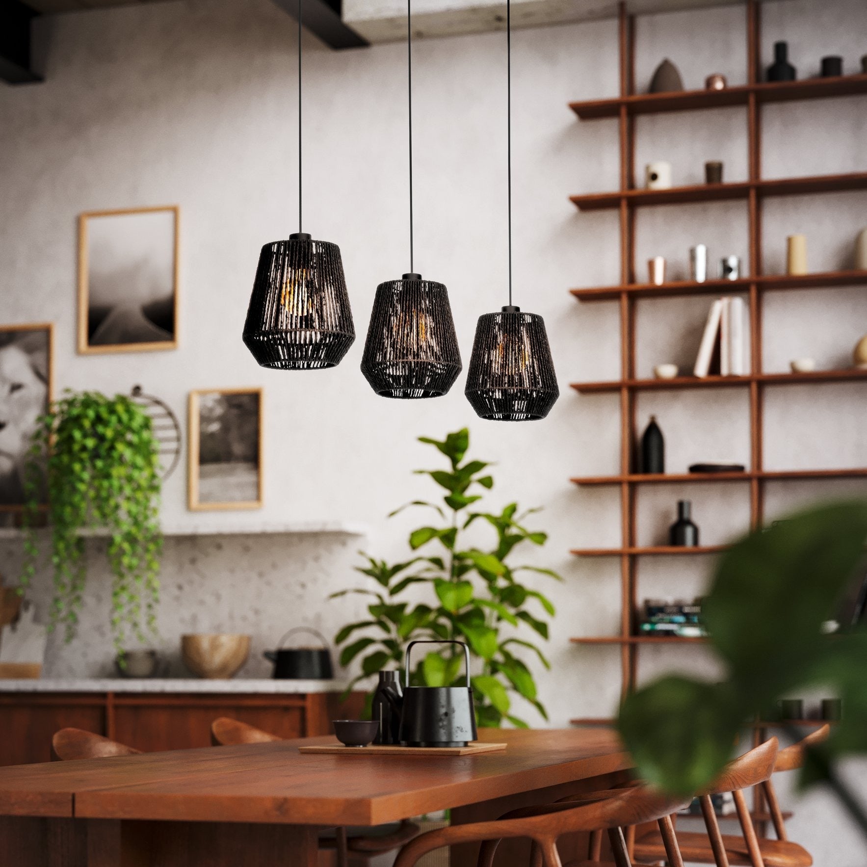 Lustra Suspendata PERSLEY Black 110CM NEAGRA / VINTAGE SI RETRO DESIGN / 110CM Chandeliers