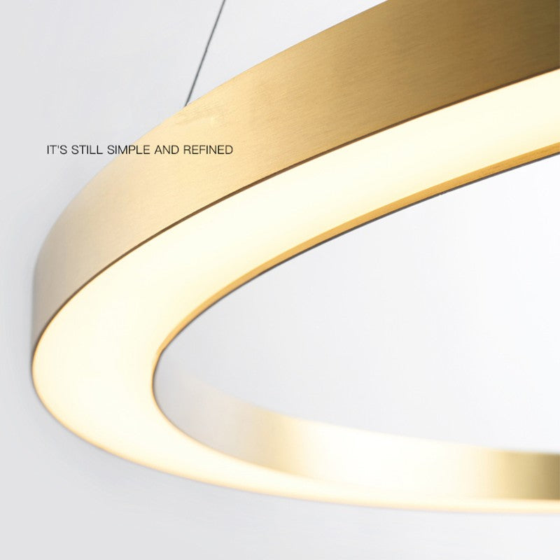 Lustra LED Suspendata TULLIO 60cm Gold 1 Segment Echivalent 300W AURIE / SUSPENDATE / 60CM Lighting Fixtures