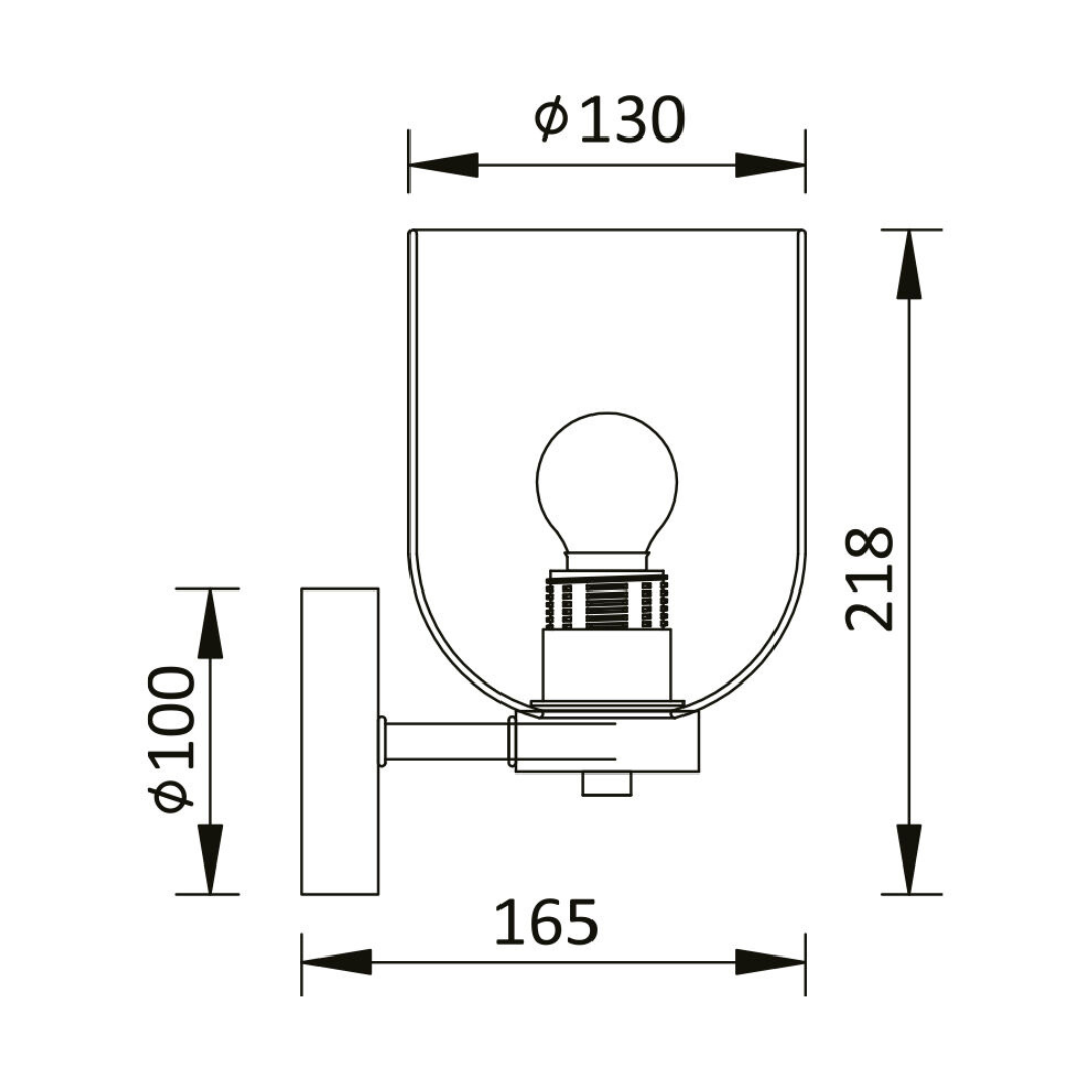 Aplica Perete 1xE27 Smokey BR-BV01-00043 NEAGRA / APLICA PERETE / MINIMALIST DESIGN Wall Light Fixtures