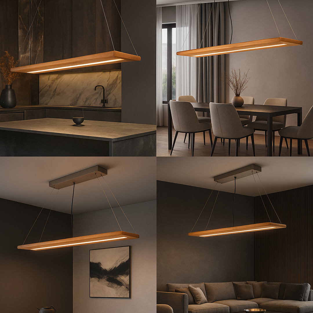 Lustra LED Suspendata BRAD 27W LEMN / SUSPENDATE Lighting Fixtures