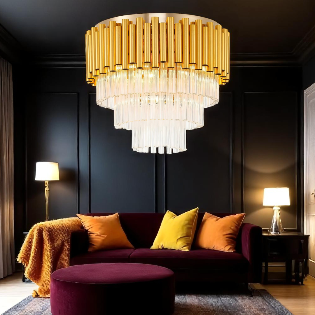 Lustra Cristal Gold 4xE14 Novelli AURIE / CRISTAL / 38CM Chandeliers Crystal