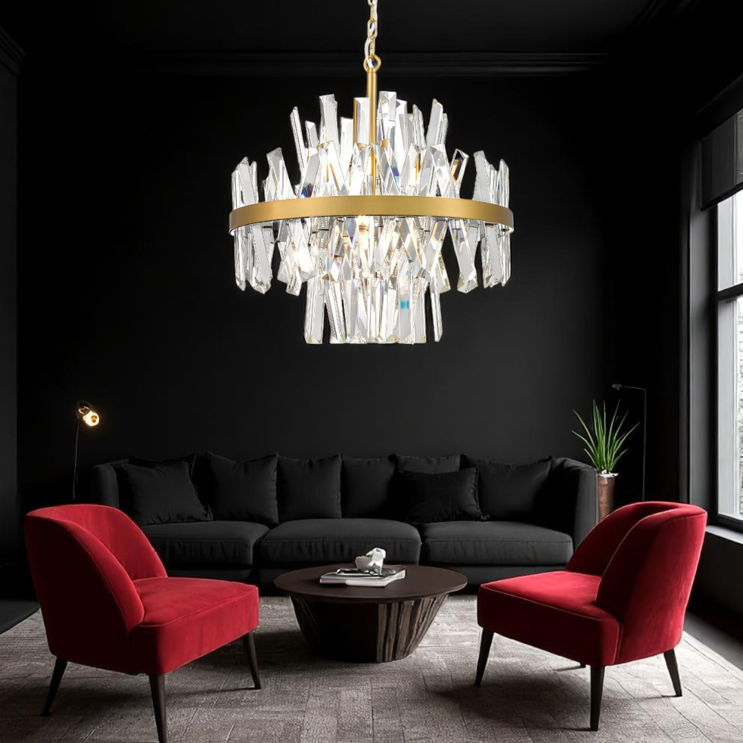 Lustra Suspendata Gold 8xG9 28W CONSTANTINOPOLE AURIE / CRISTAL / 50CM Chandeliers Crystal