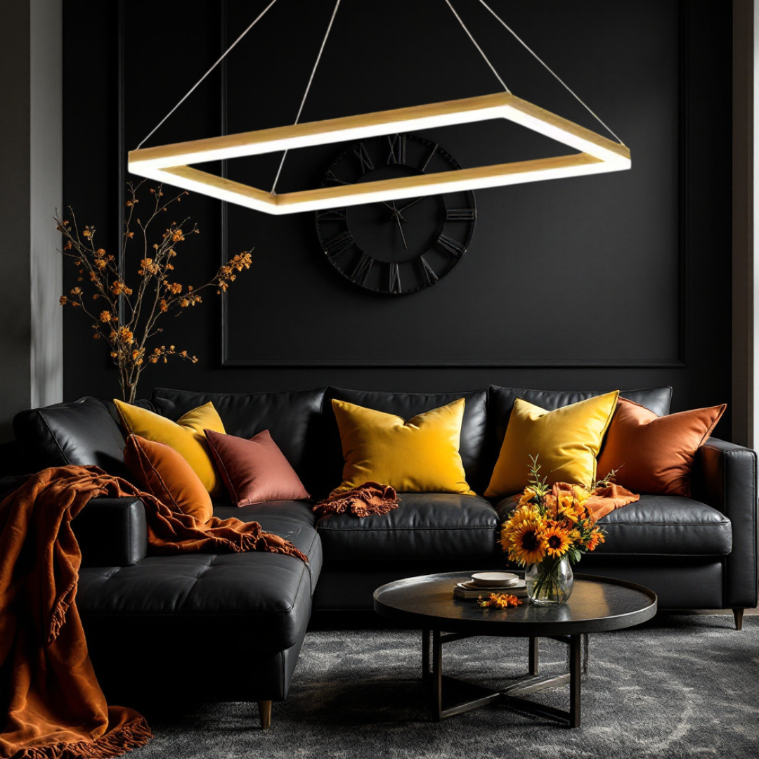 Lustra LED Suspendata Gold GlowPanel AURIE / 120CM / SUSPENDATE Lighting Fixtures